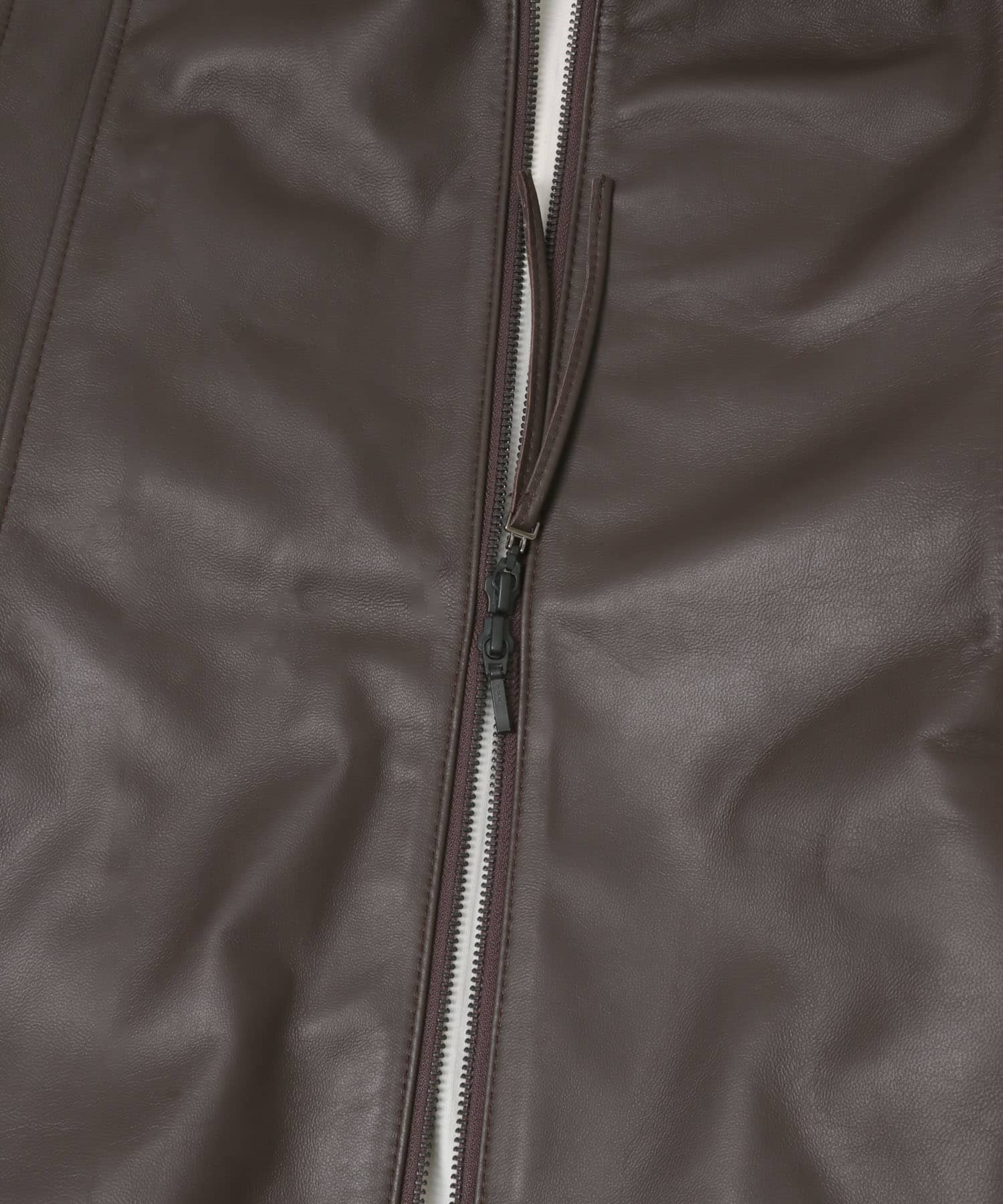 シープレザーzipブルゾン D/BROWN Free