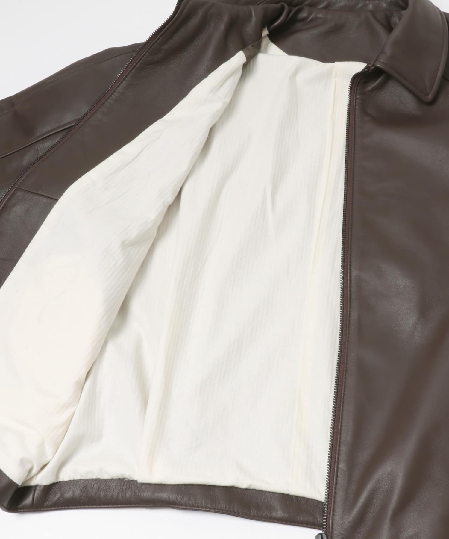 シープレザーzipブルゾン D/BROWN Free