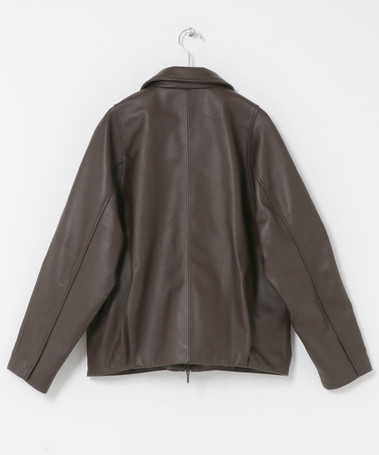 シープレザーzipブルゾン D/BROWN Free