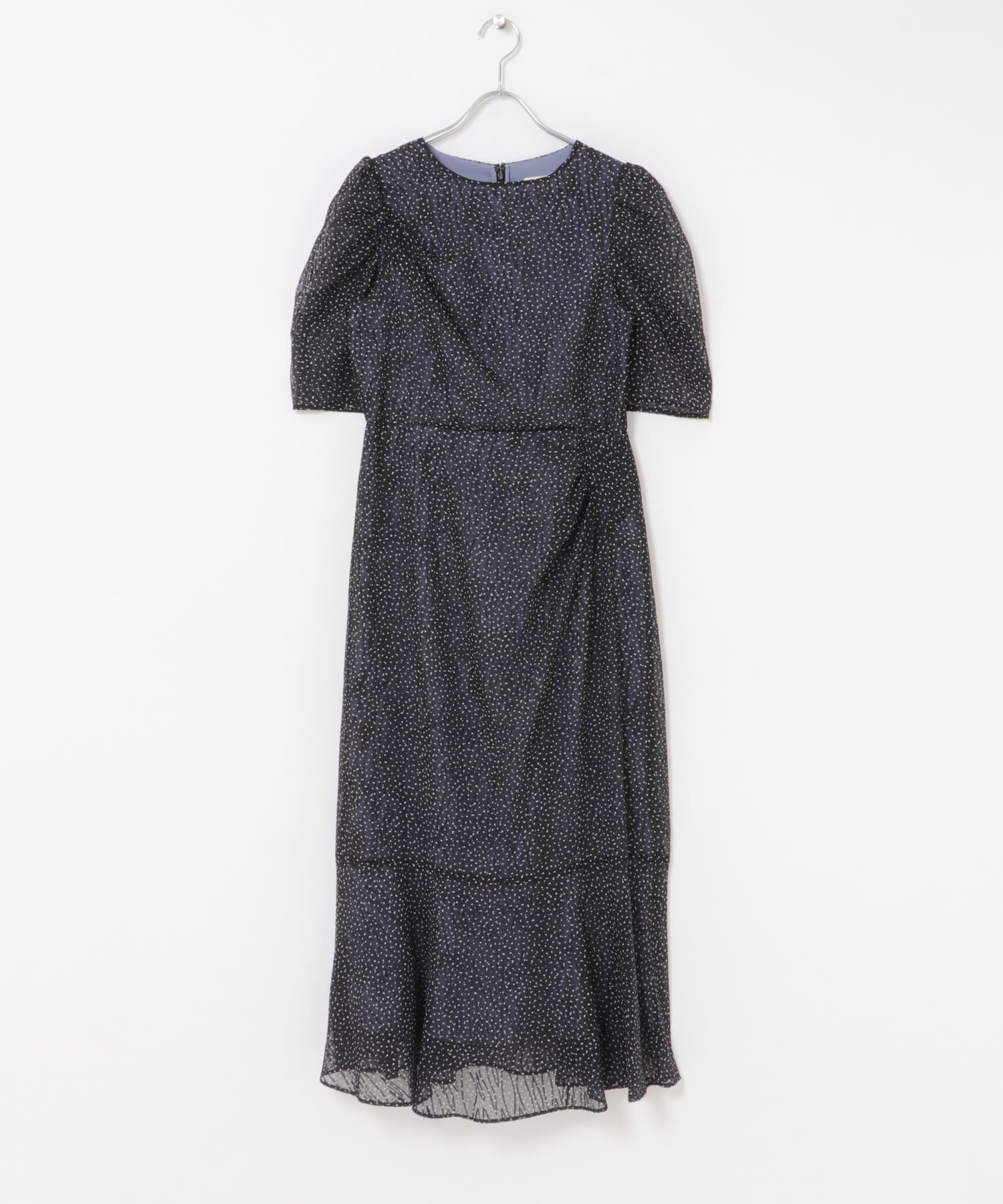 troisieme chaco カットジャガードドットプリントドレス