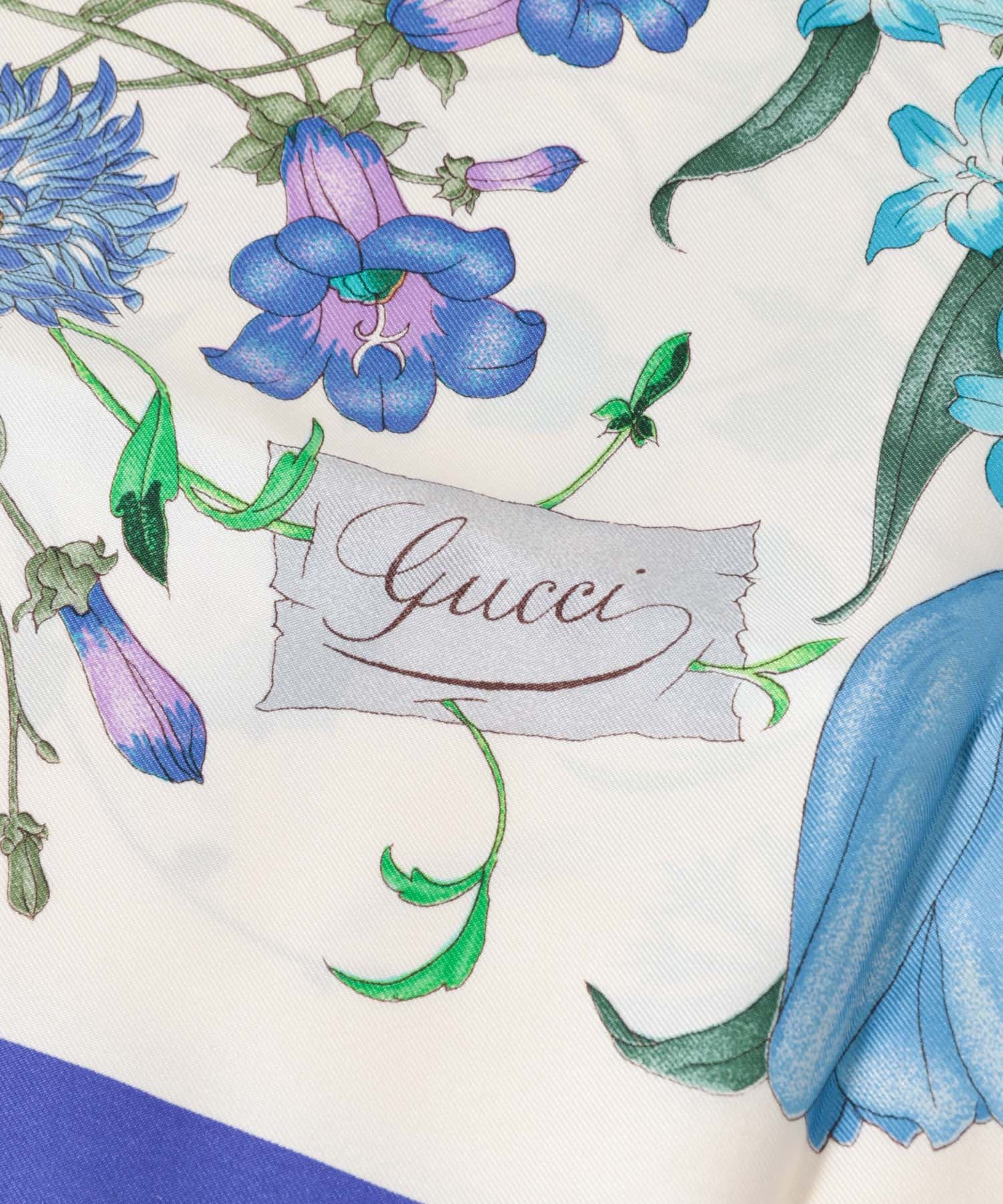 VINTAGE　GUCCIスカーフ BLUE -
