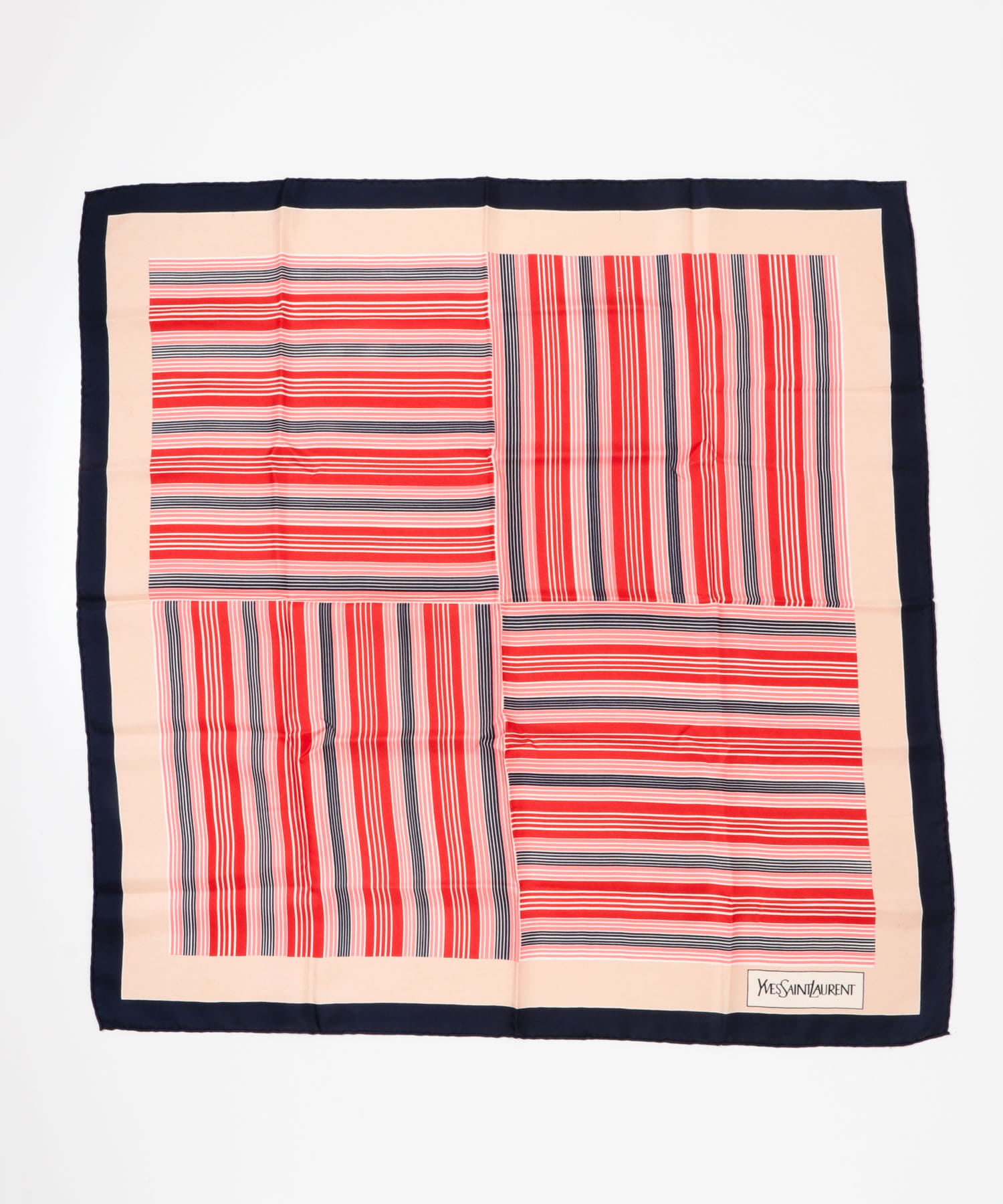 VINTAGE　YVESAINTLAURENTスカーフ PINKSTRIPE -