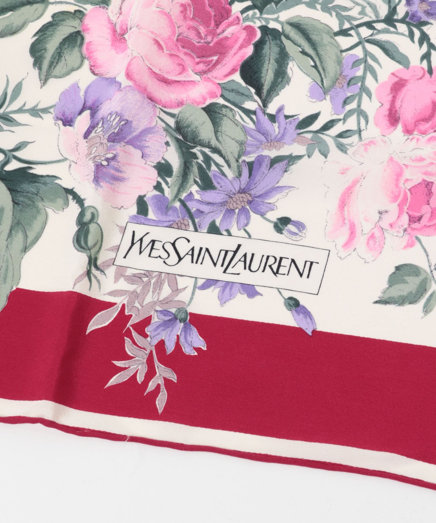 VINTAGE　YVESAINTLAURENTスカーフ WINESTRIPE -