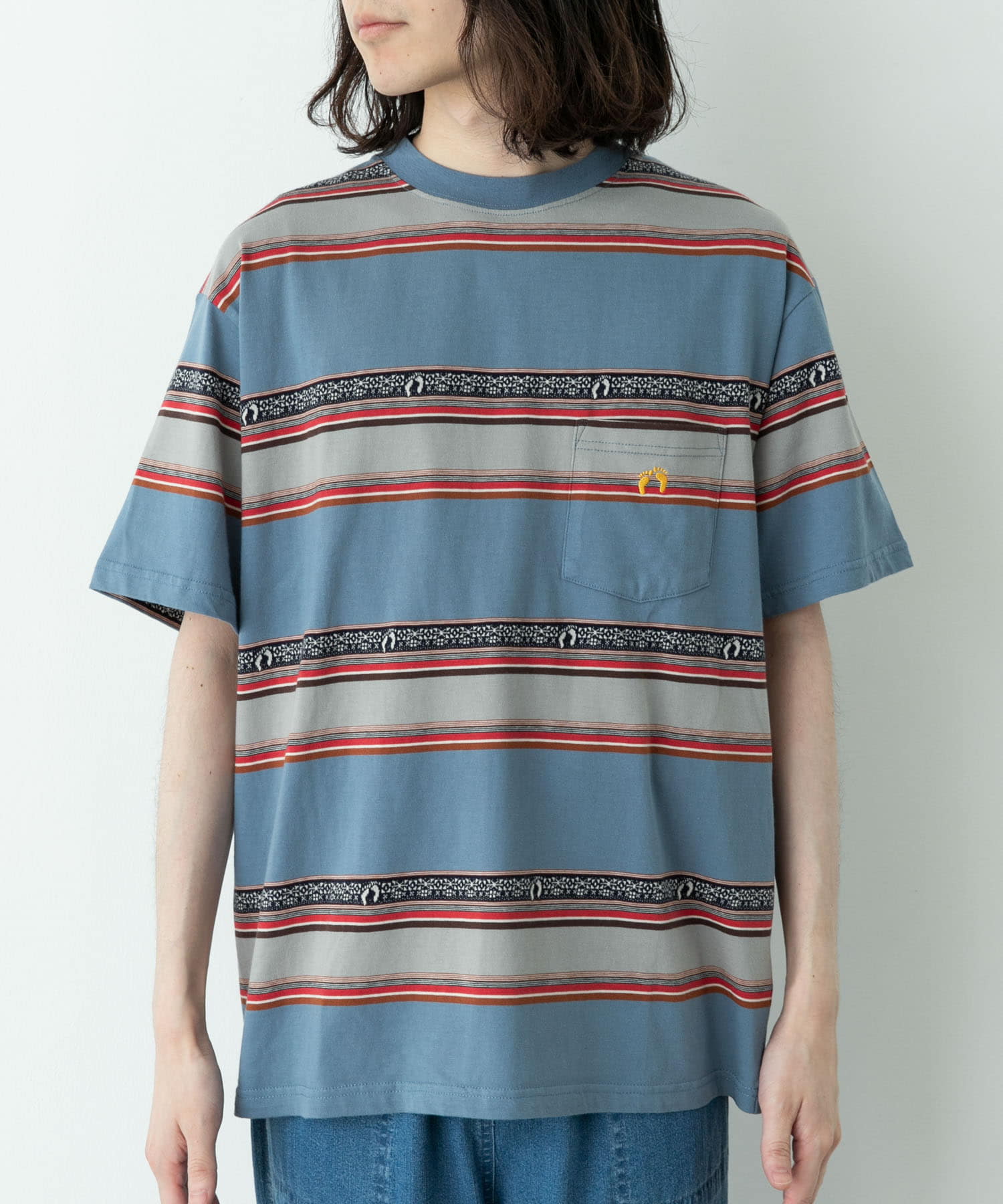 HANG TEN 70S JACQUARD T-SHIRTS(M BLUE): トップス｜URBAN RESEARCH