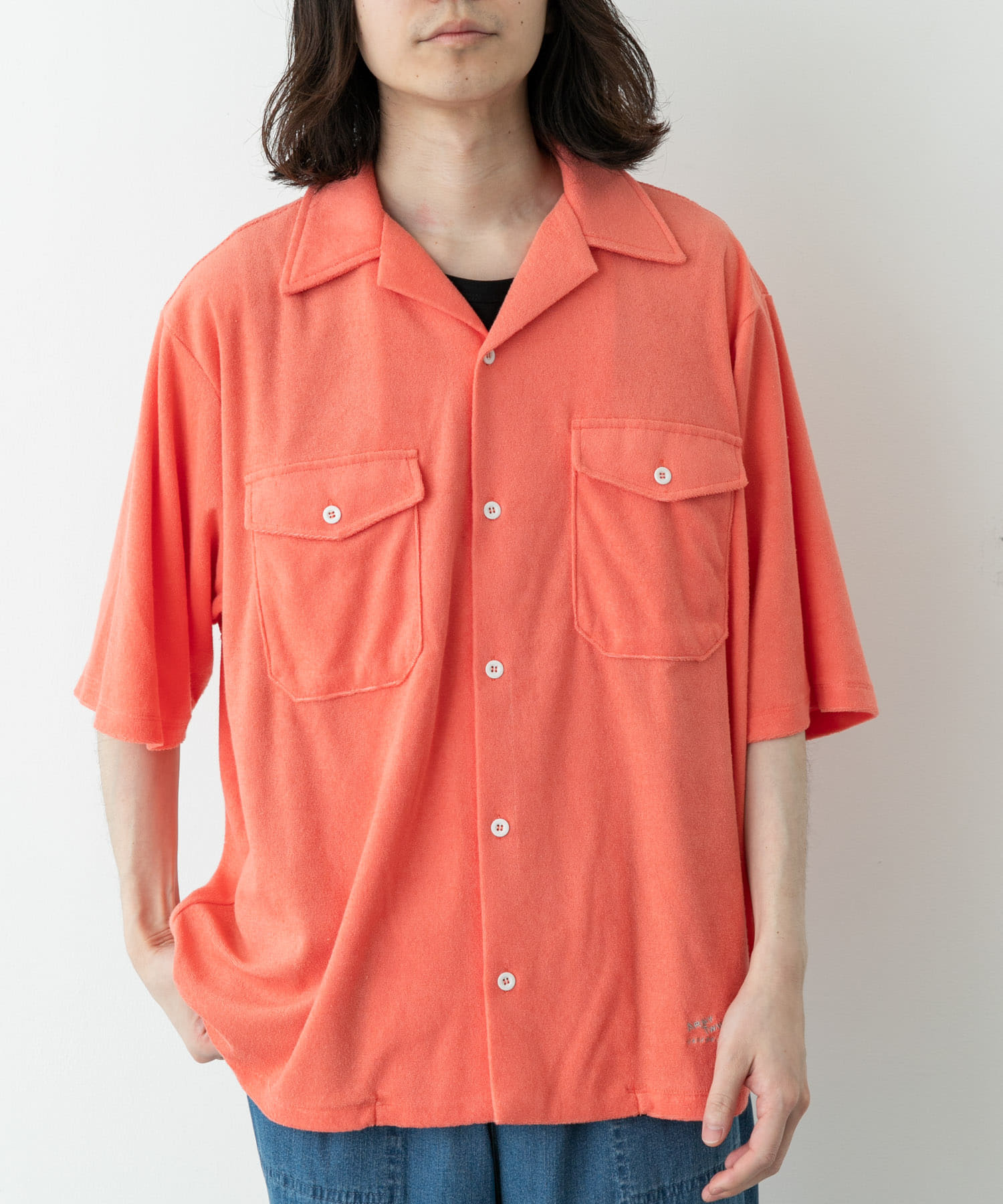 ARMY TWILL　PILE OPEN COLLAR SHIRTS