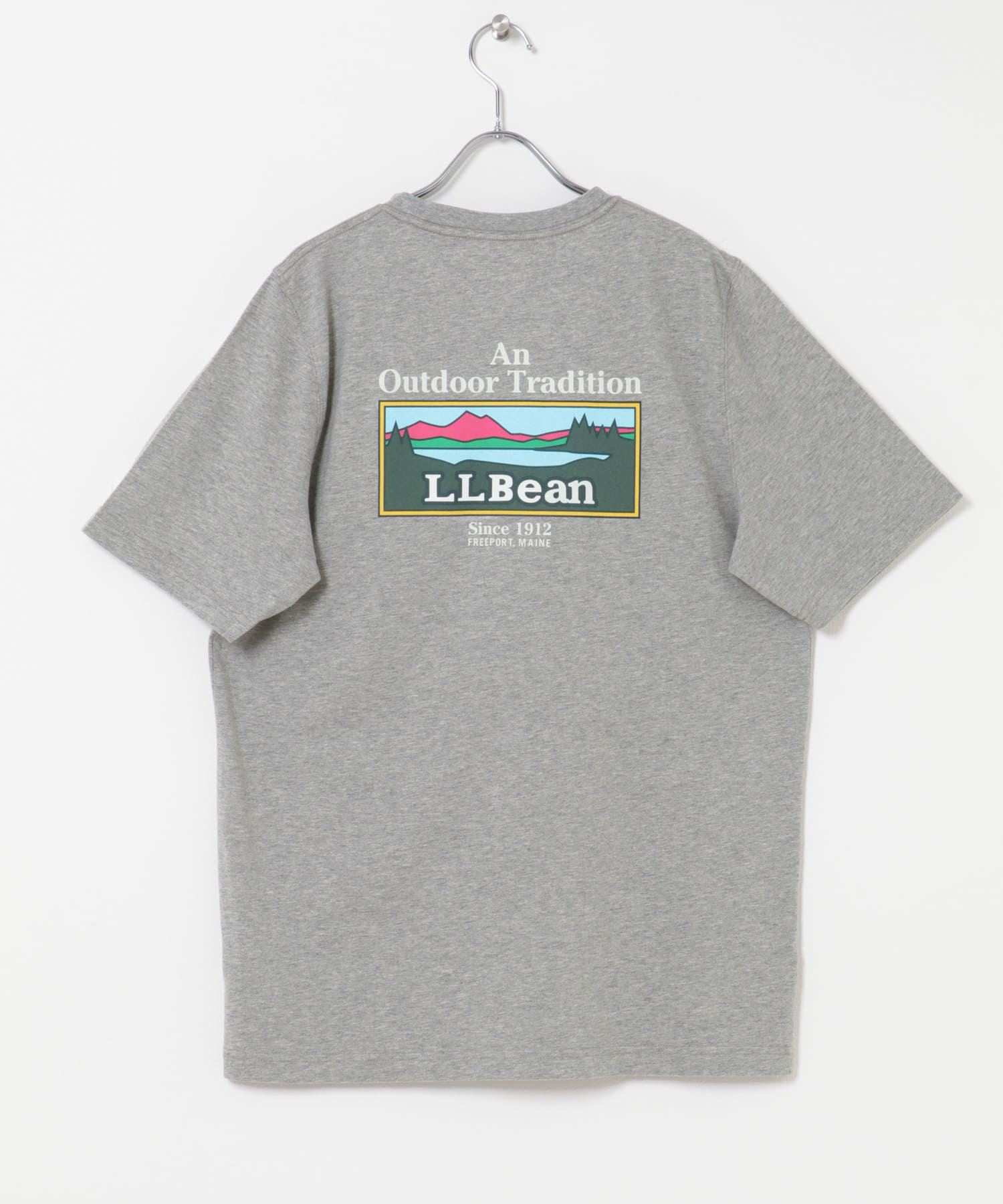 L.L.Bean　UNSHRINKABLE GRAPHIC T-SHIRTS GRAY L