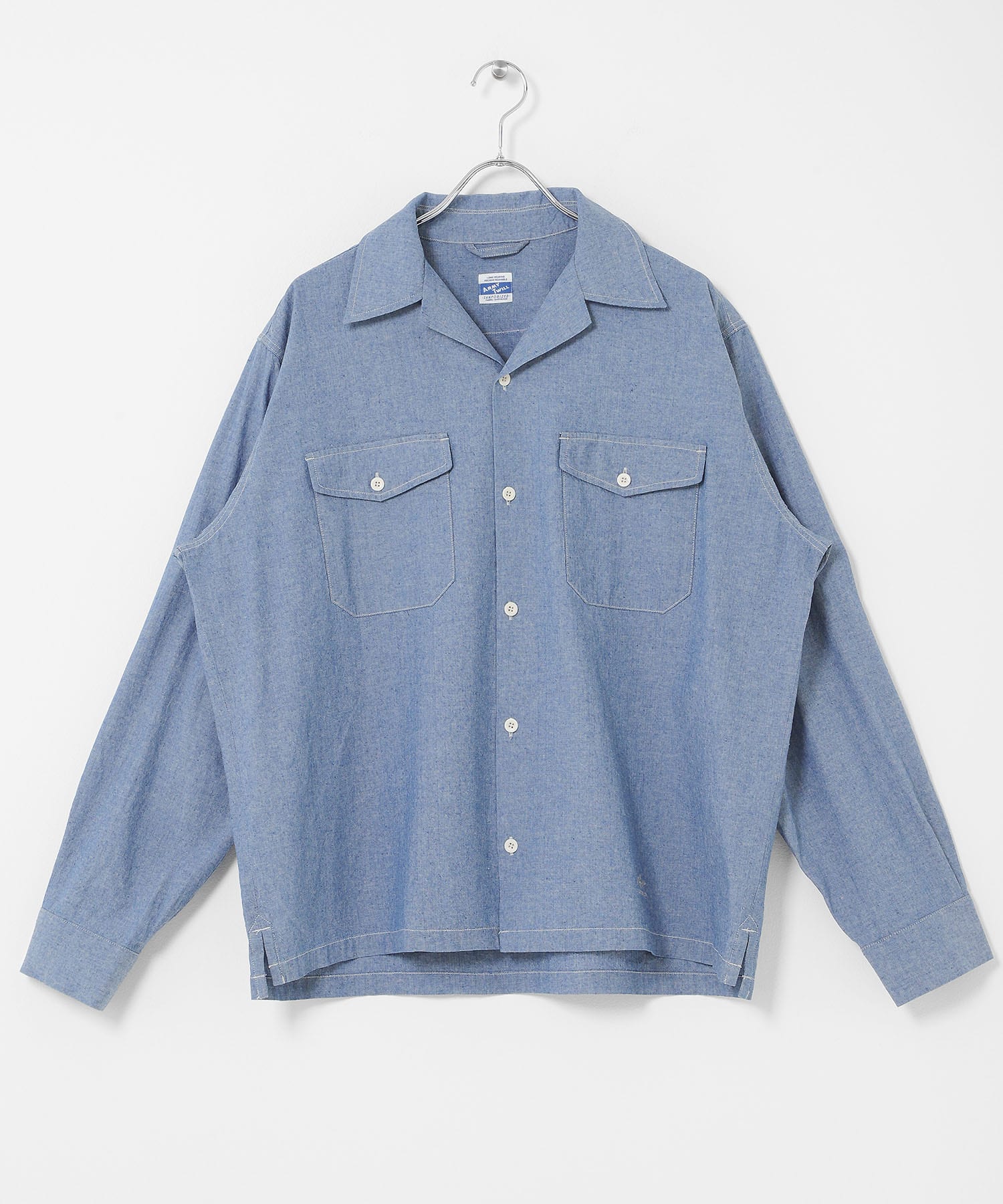 ARMY TWILL　CHAMBRAY OPEN COLLAR SHIRTS