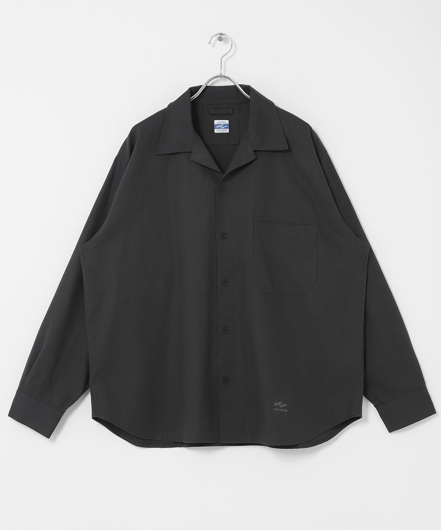 ARMY TWILL　COTTON LINEN UTILITYSHIRTS CHARCOAL S