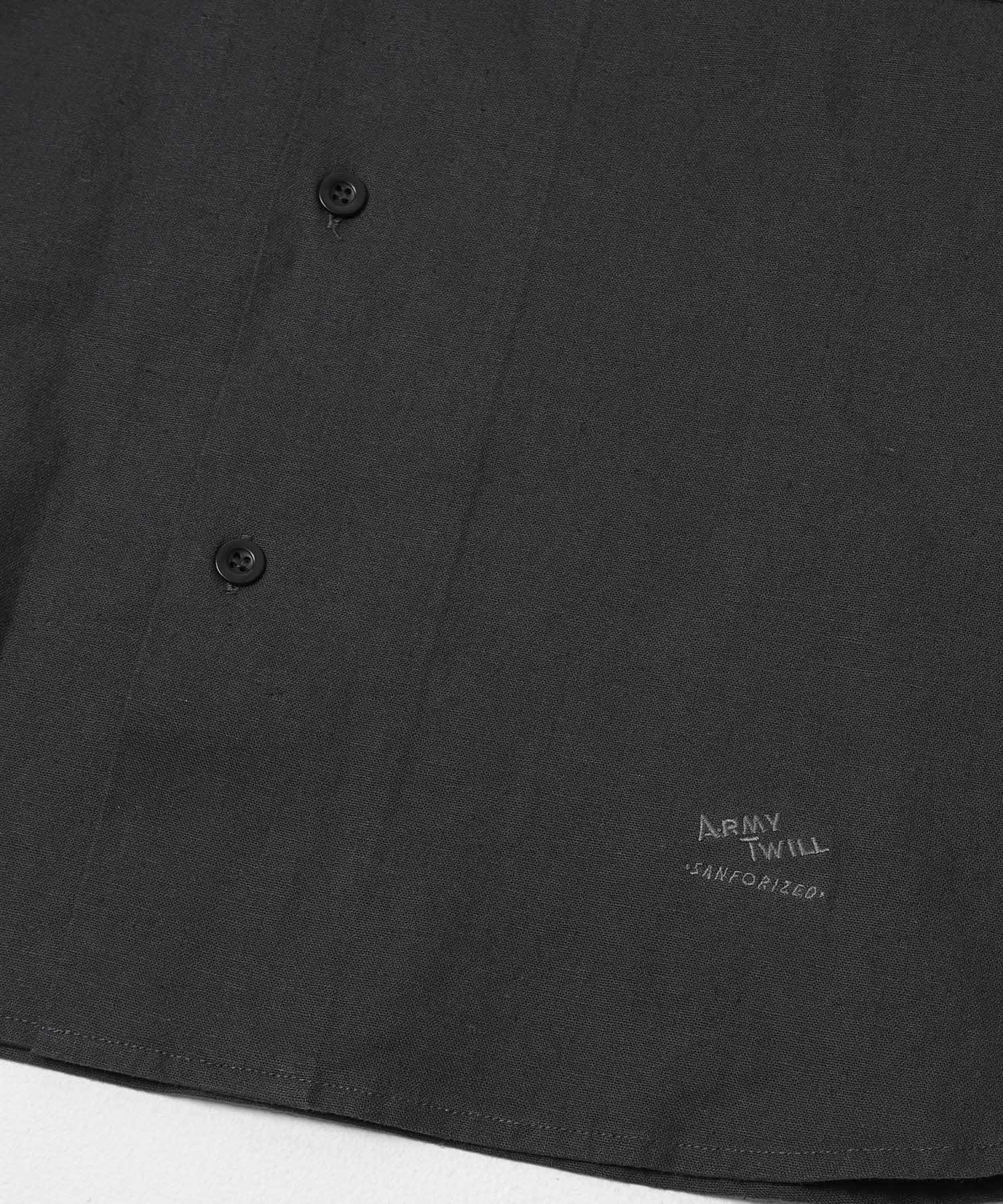 ARMY TWILL　COTTON LINEN UTILITYSHIRTS CHARCOAL S