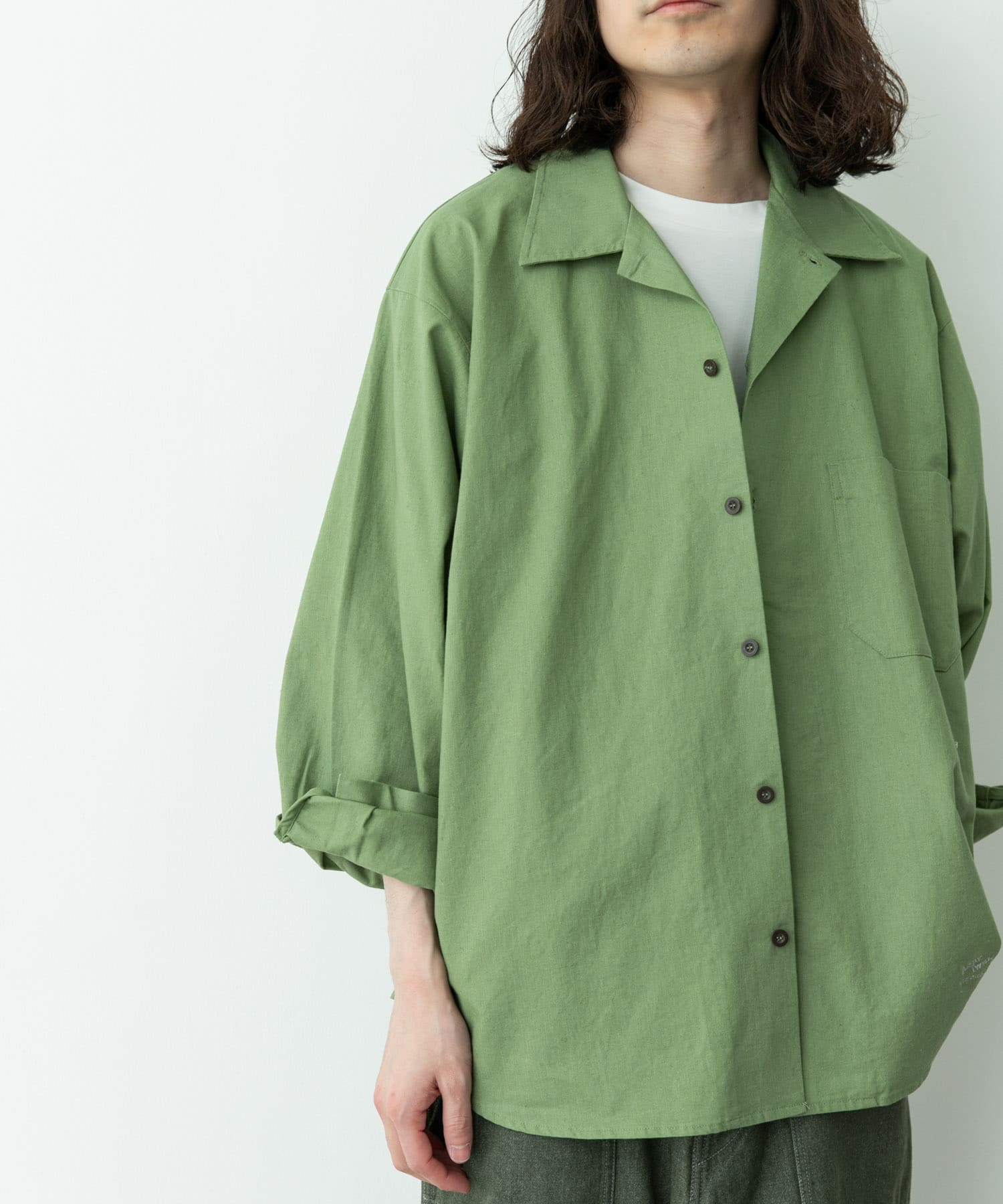 ARMY TWILL　COTTON LINEN UTILITYSHIRTS