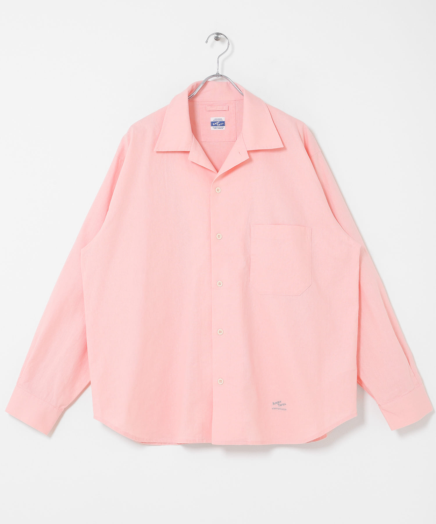 ARMY TWILL　COTTON LINEN UTILITYSHIRTS PINK S