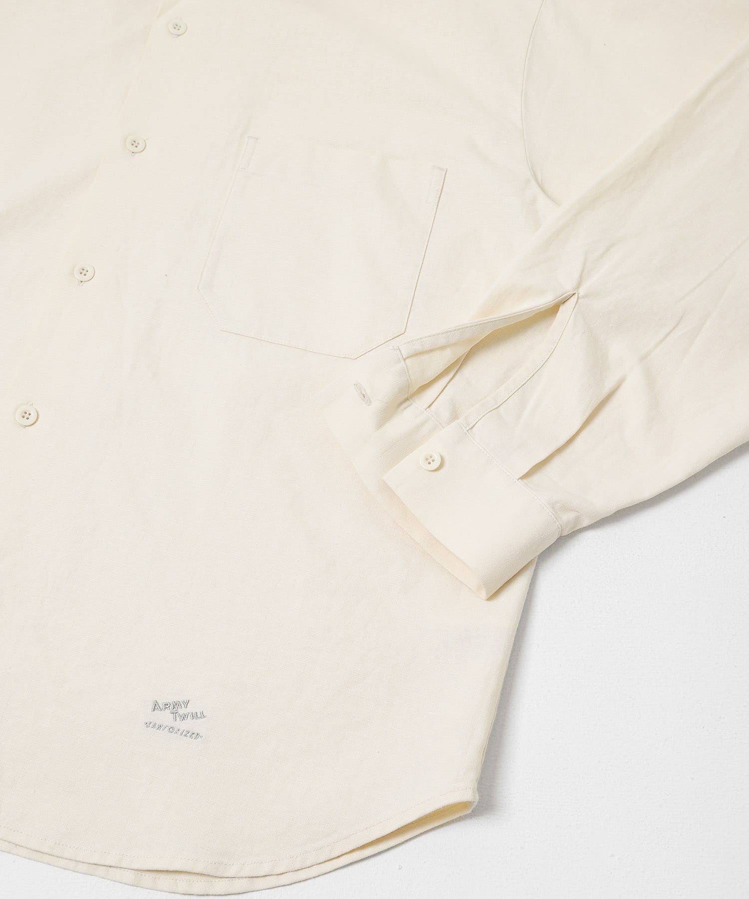 ARMY TWILL　COTTON LINEN UTILITYSHIRTS ECRU S