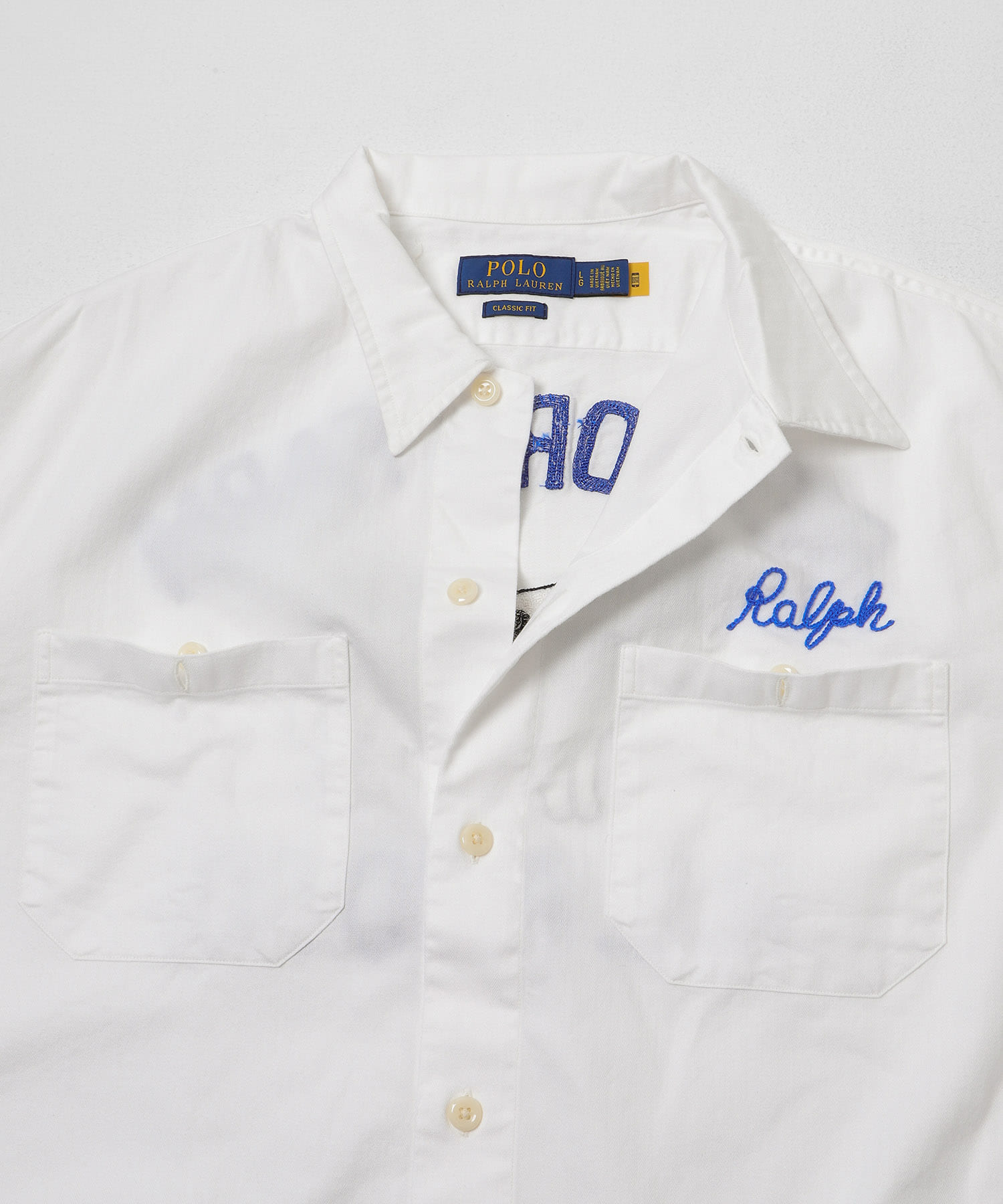 POLO RALPH LAUREN　WOVEN-SPORT SHIRT WHITE M
