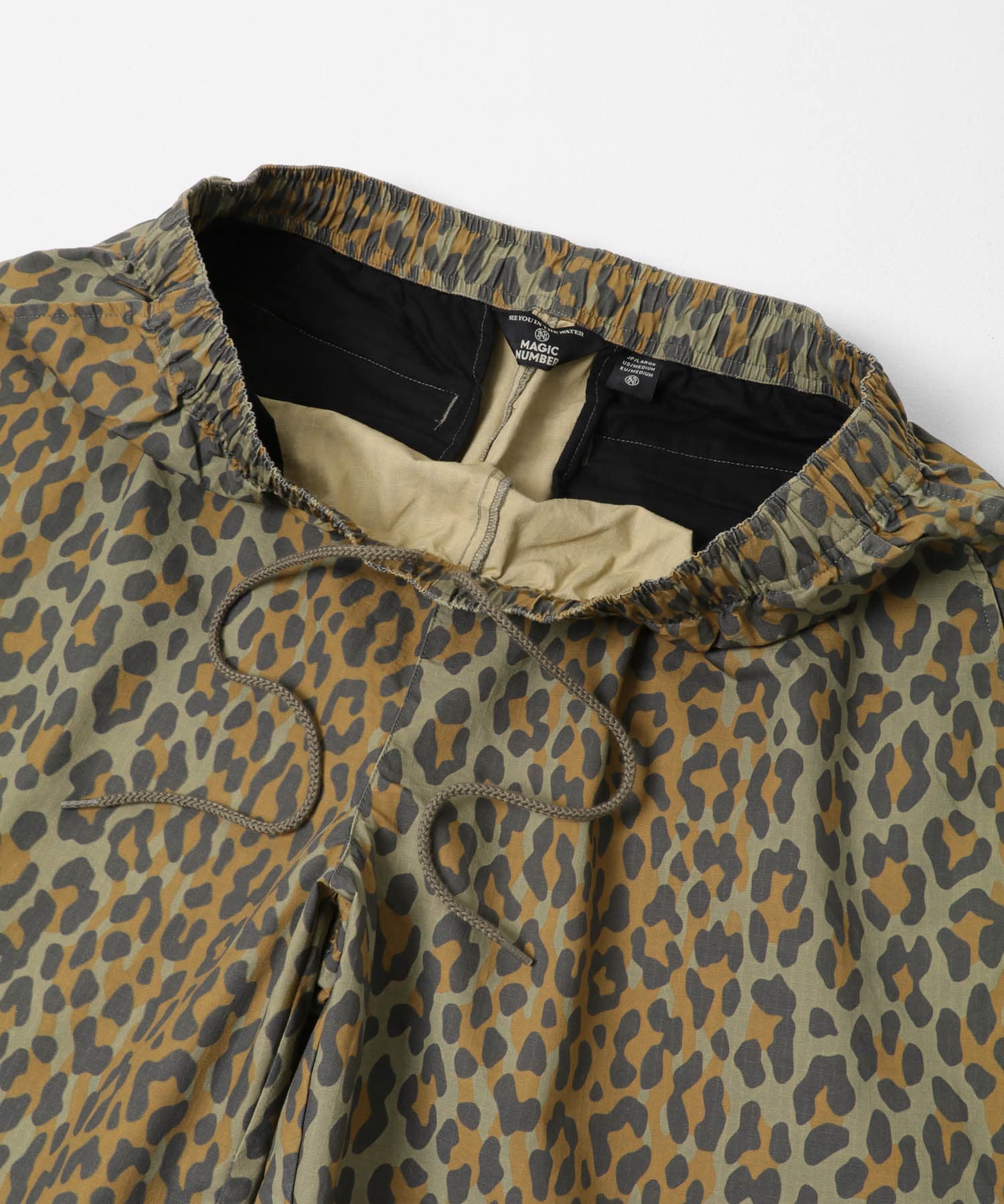 MAGIC NUMBER　COTTON LEOPARD BEACHPANTS BROWN M
