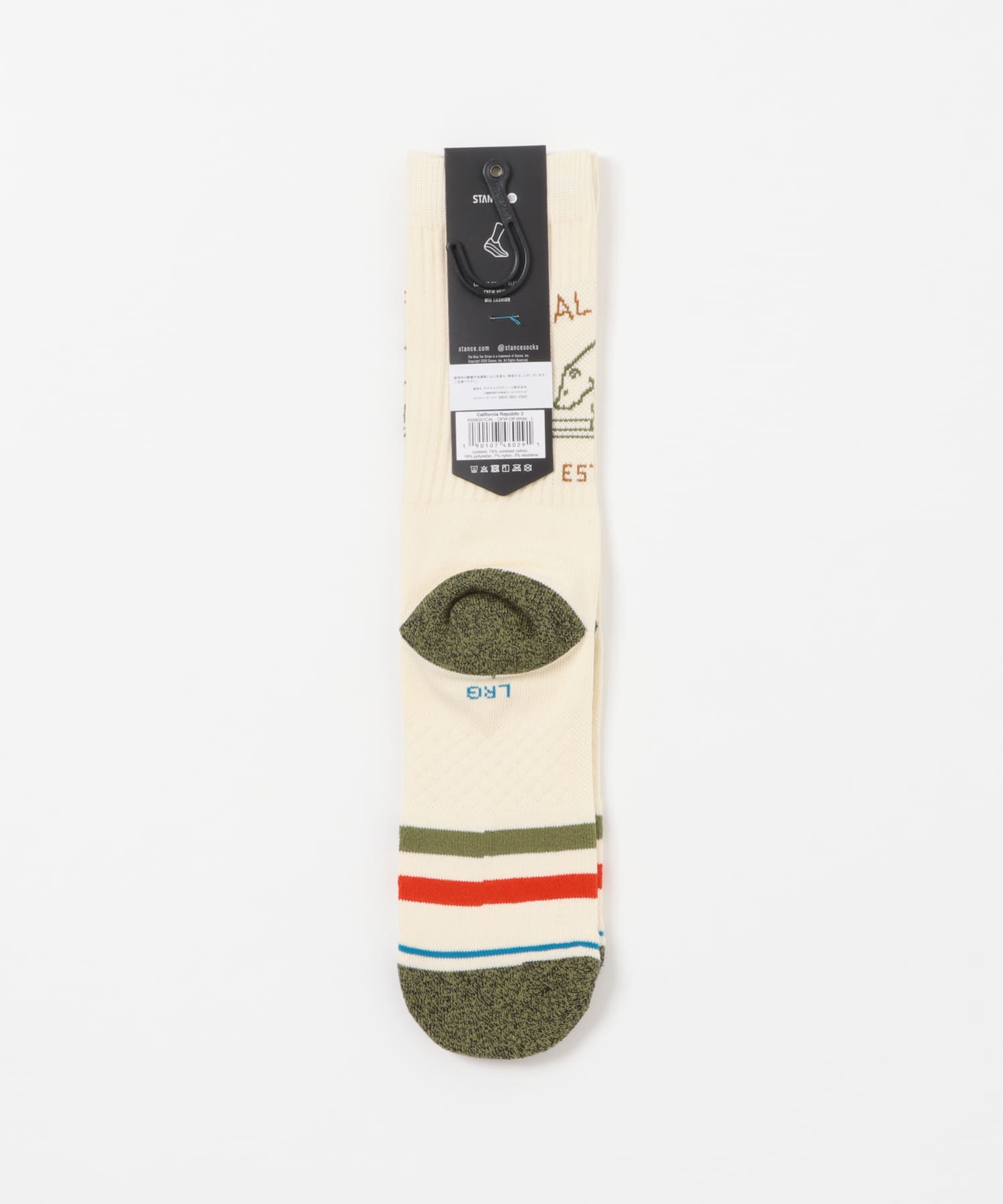STANCE SOCKS　CALIFORNIA REPUBLIC 2 OFF WHITE L