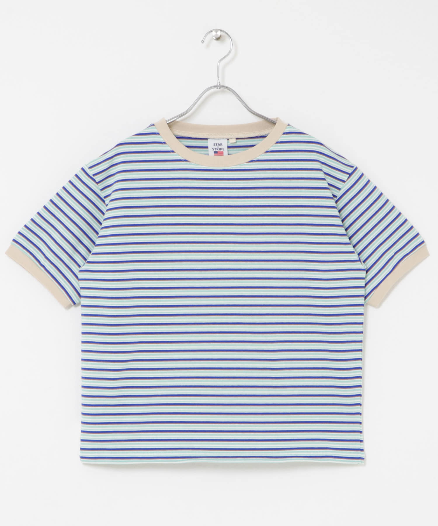 STAR&STRIPE　マルチボーダーTシャツ