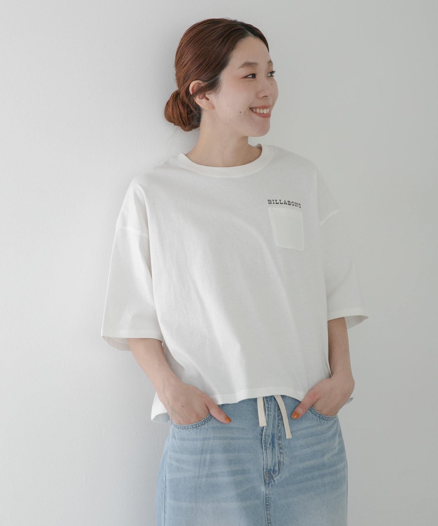 BILLABONG　POCKET LOOSE CROPPED T-SHIRTS