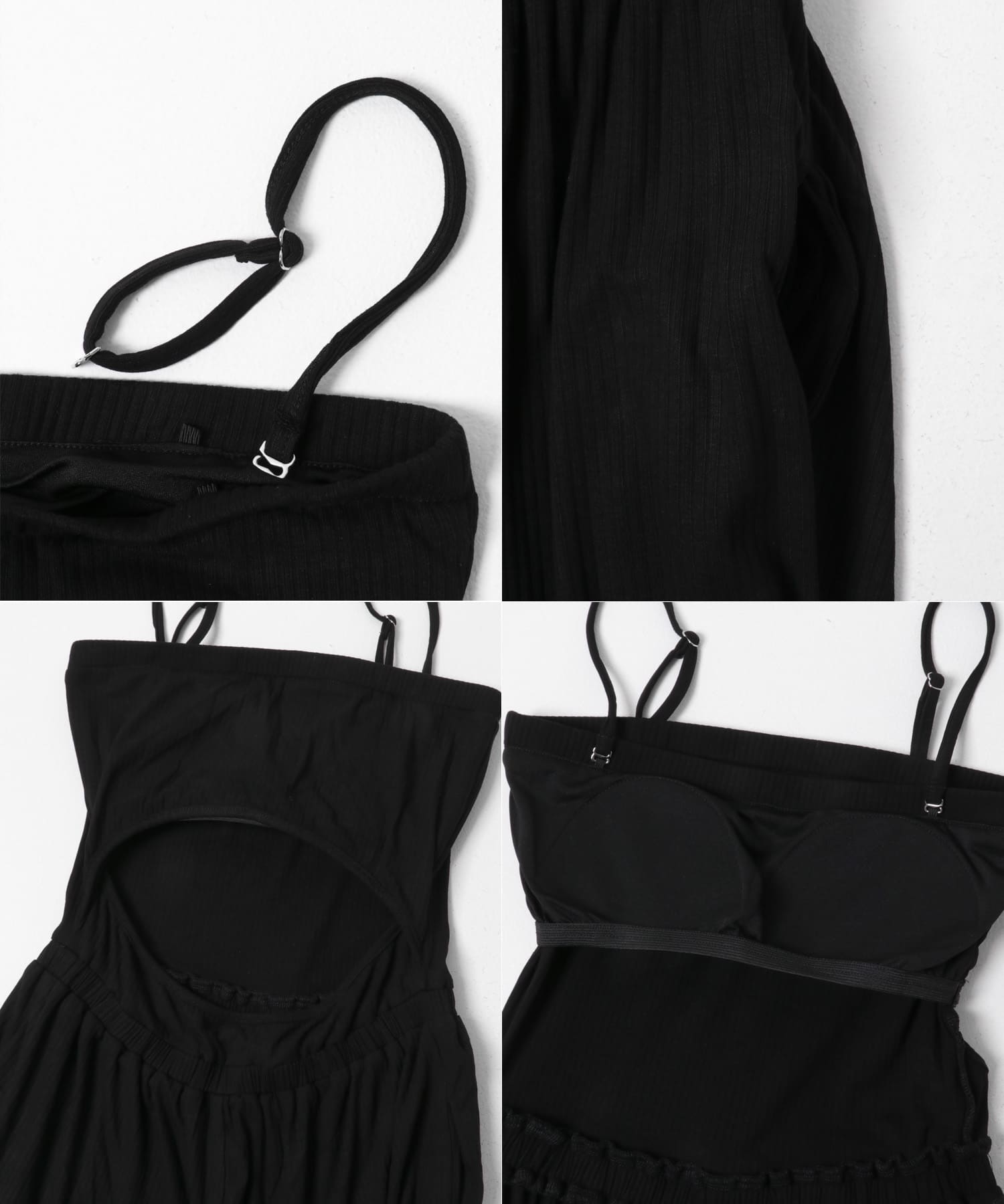 GLASSY SEA　バックデザインオールインワン BLACK Free