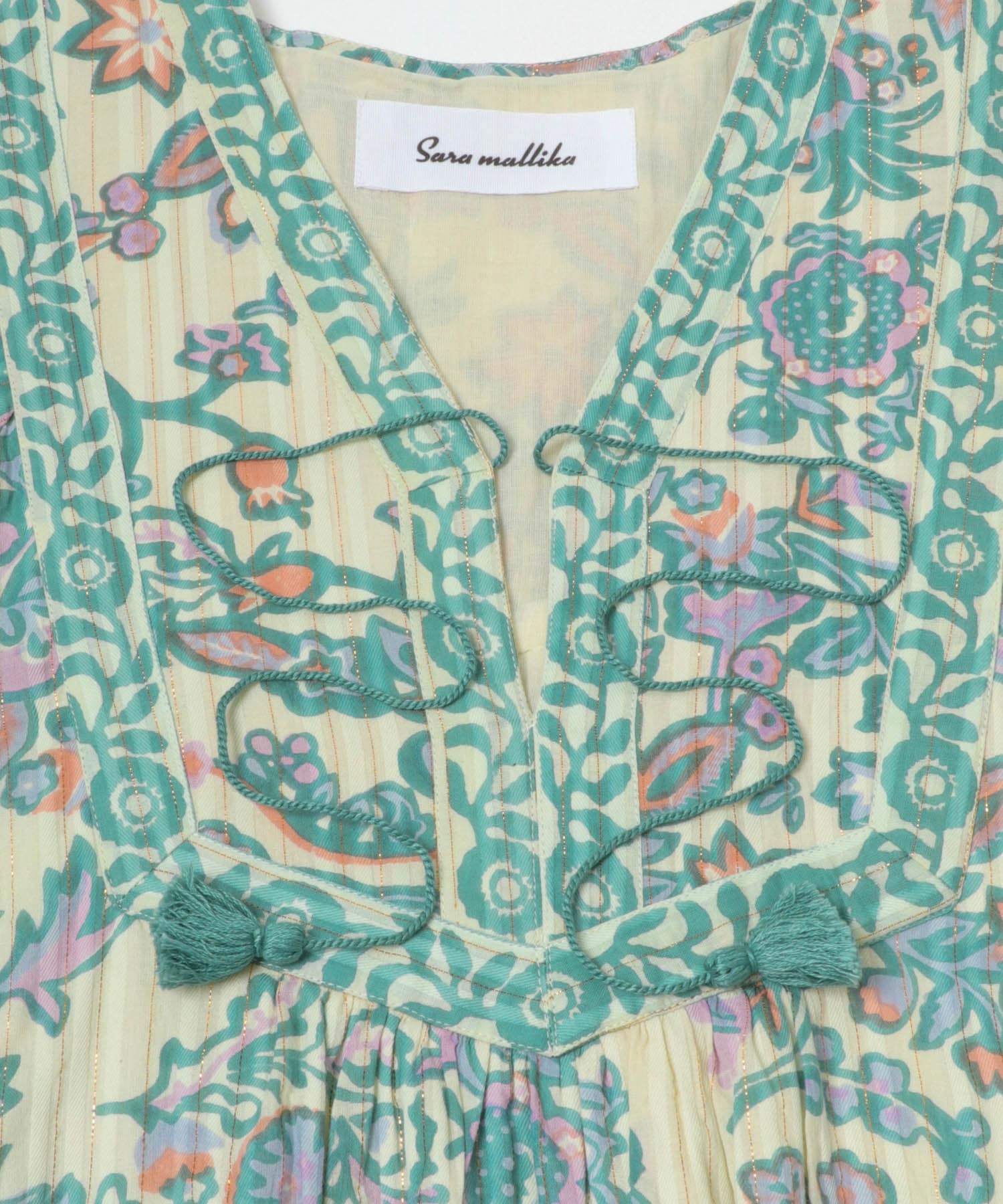 sara mallika　ペイズリーフラワープリントドレス GREEN S