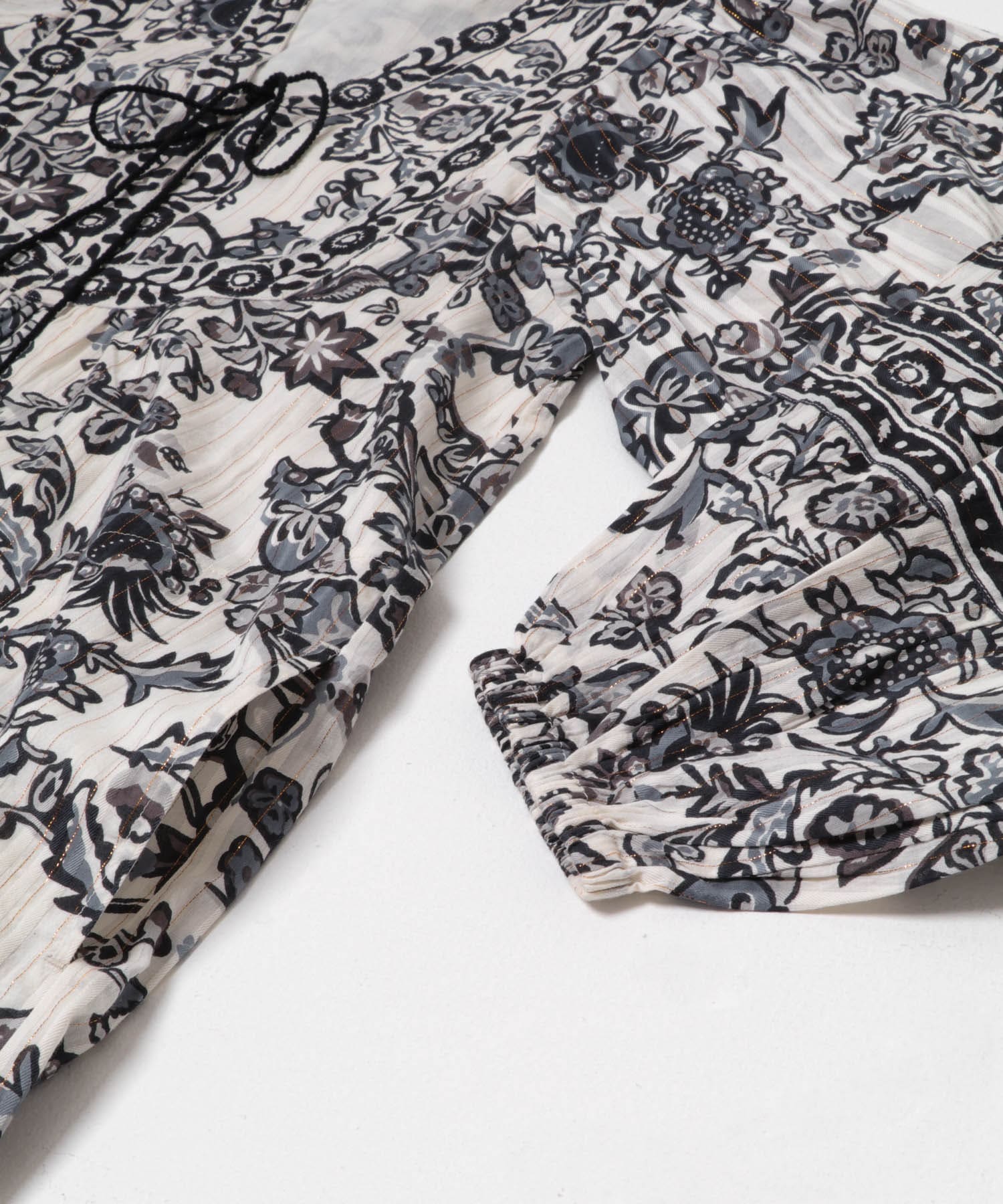 sara mallika　ペイズリーフラワープリントドレス BLACK S