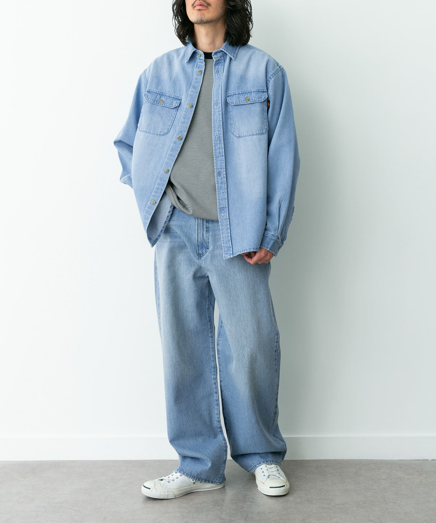 別注』RED KAP×Sonny Label ワイドデニムパンツ(M ライトインディゴ