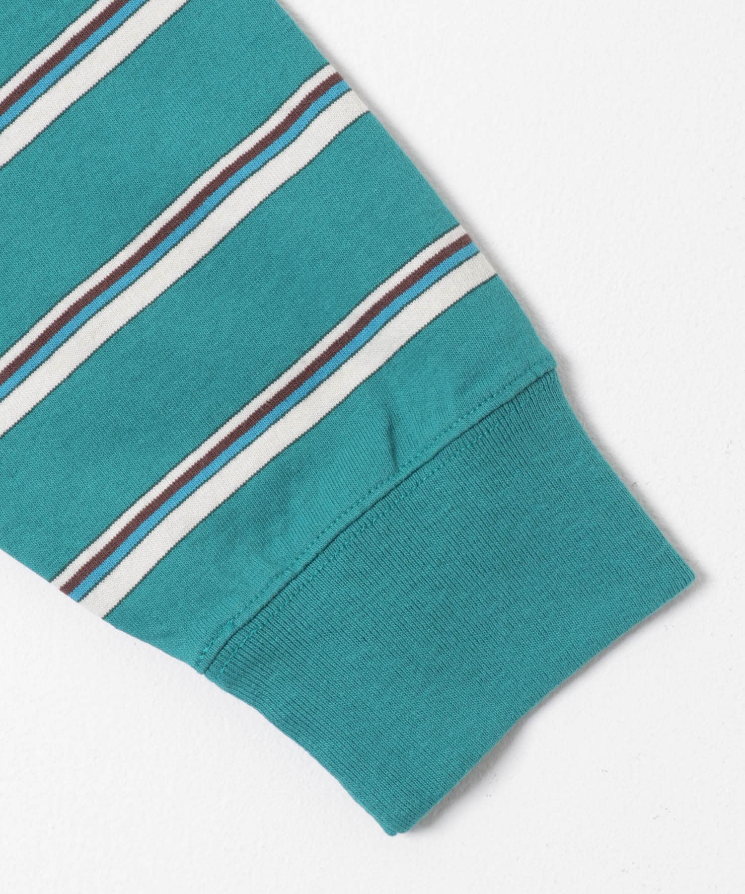 マルチボーダーラガーシャツ グリーン系 Free