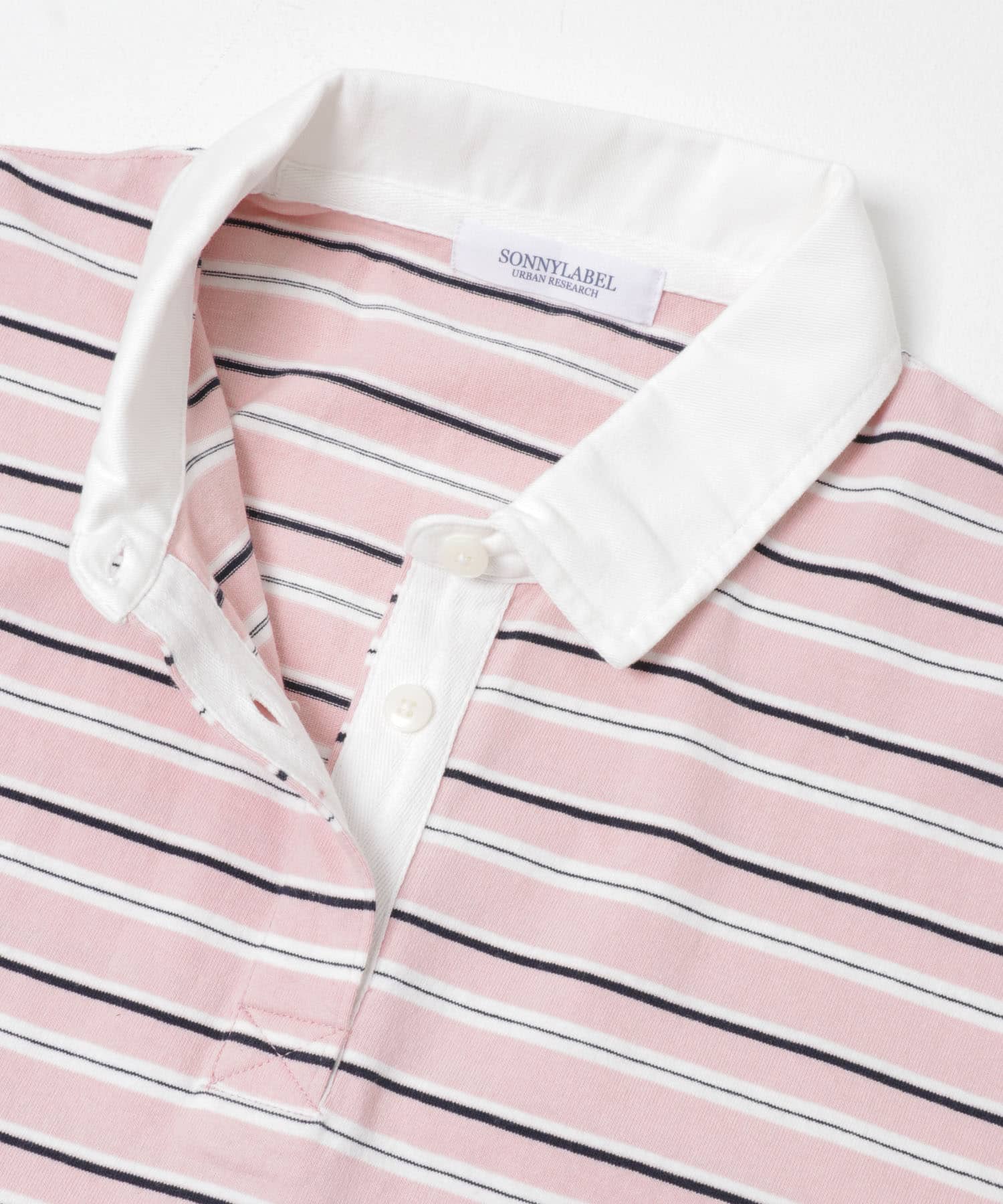 マルチボーダーラガーシャツ ピンク系 Free