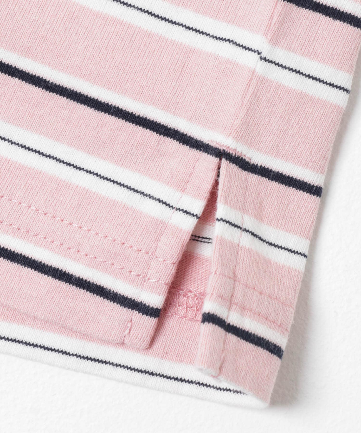 マルチボーダーラガーシャツ ピンク系 Free