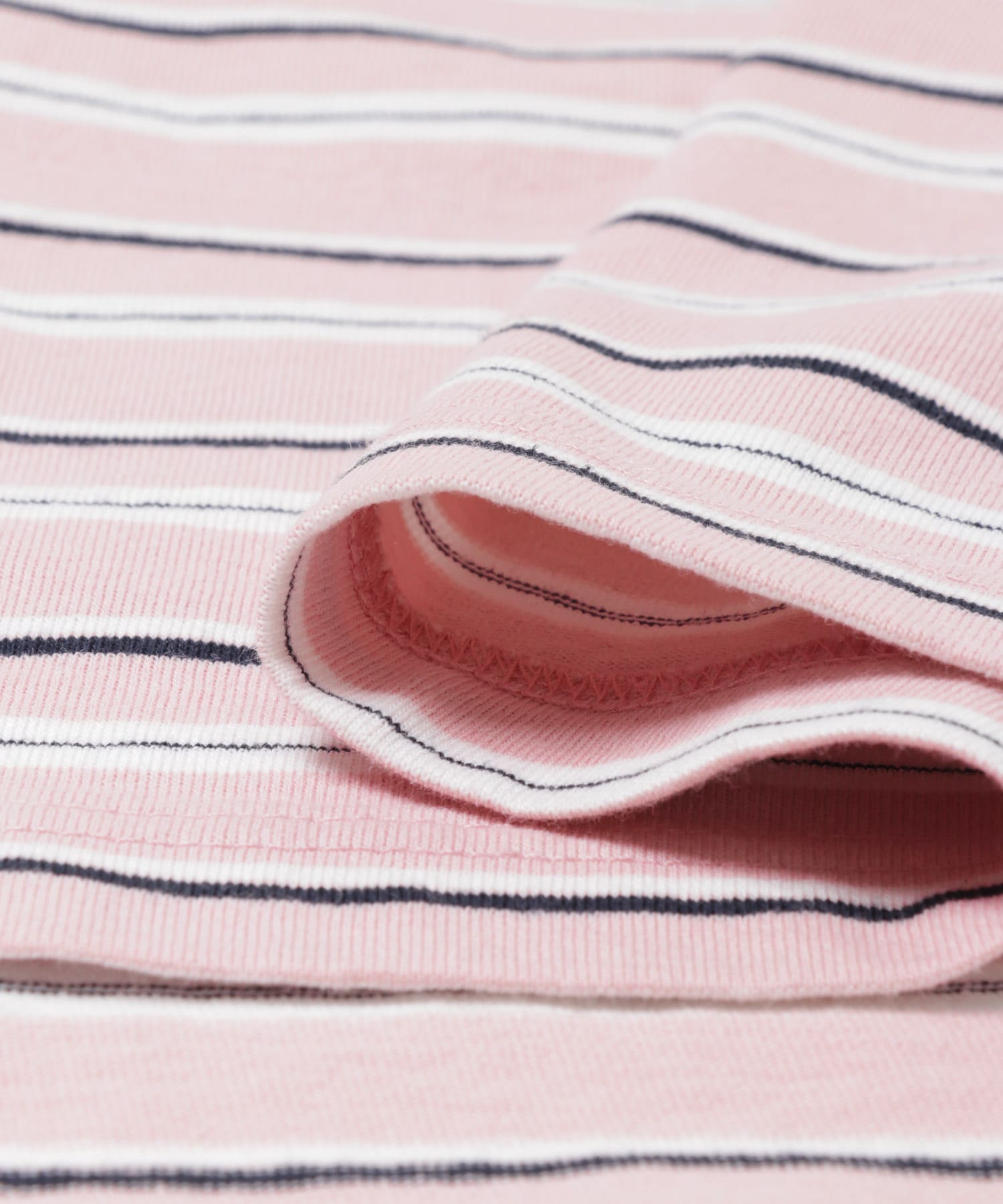 マルチボーダーラガーシャツ ピンク系 Free