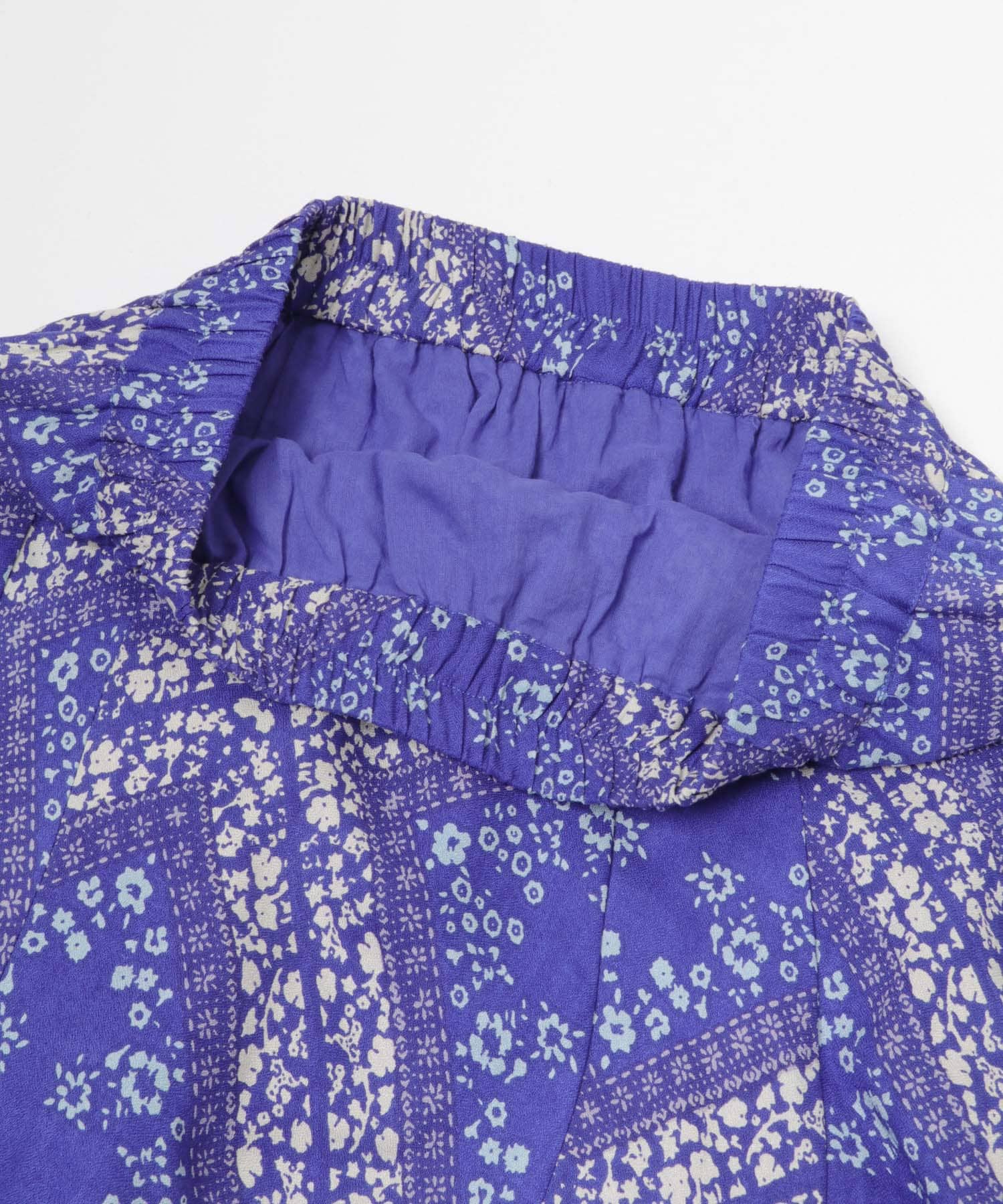 パネル柄プリントスカート ブルー系 Free