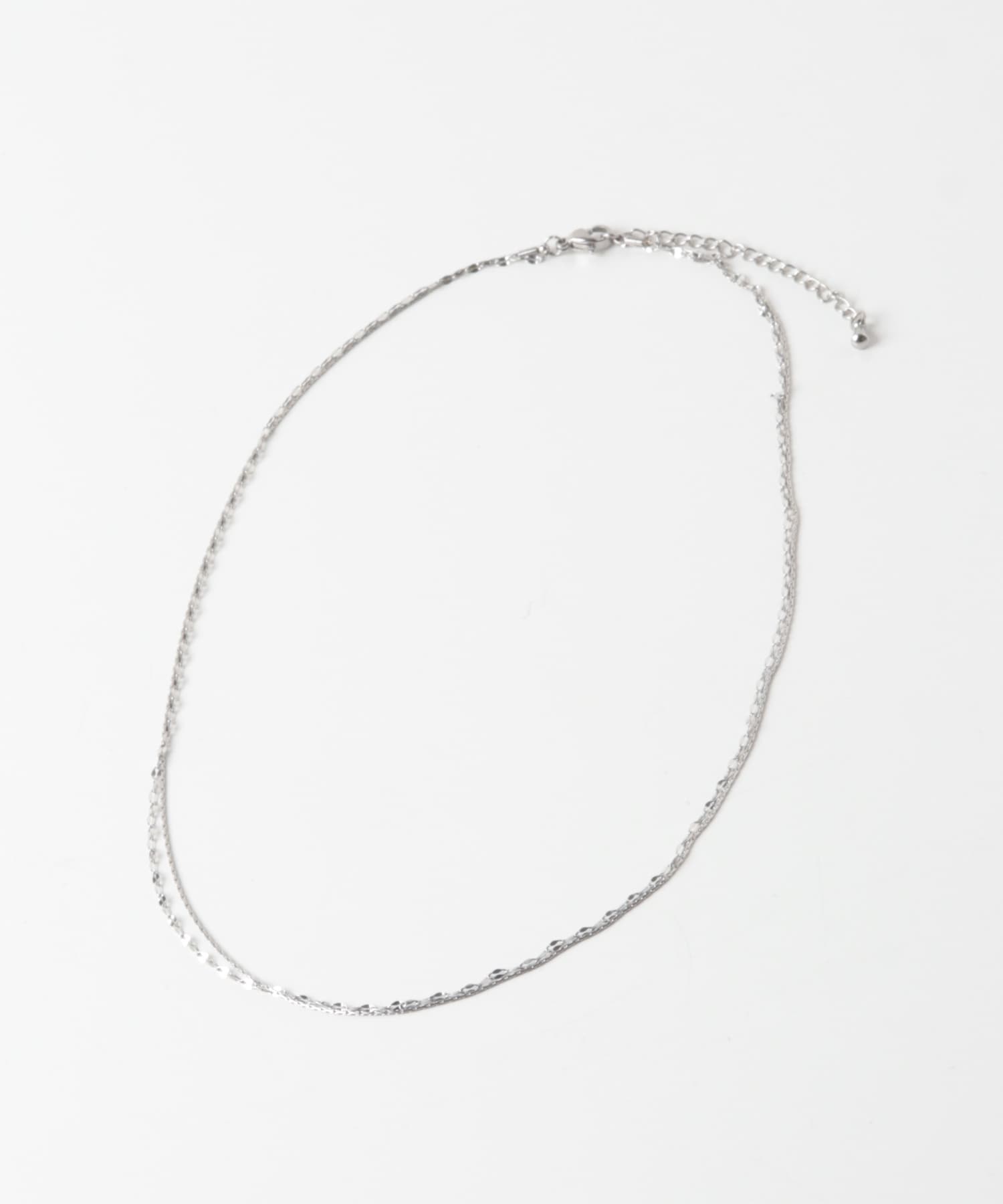 ステンレス二連ナローネックレス シルバー One