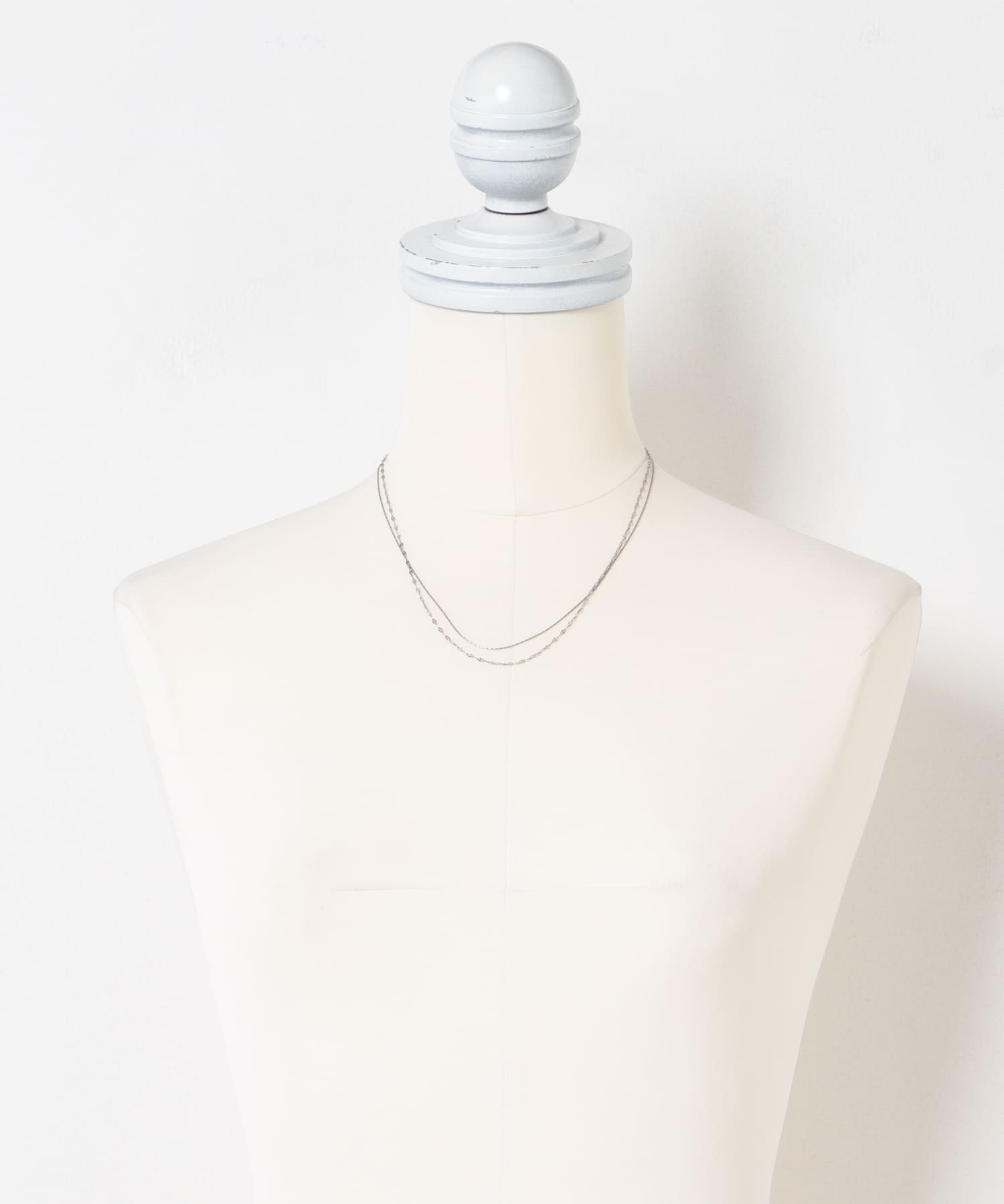 ステンレス二連ナローネックレス シルバー One