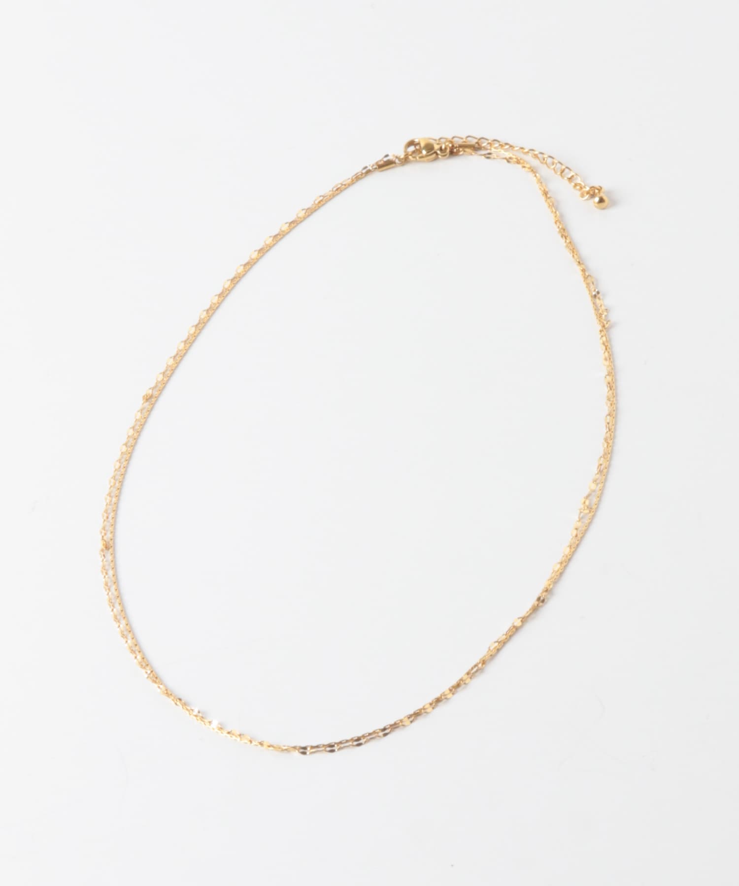 ステンレス二連ナローネックレス ゴールド One