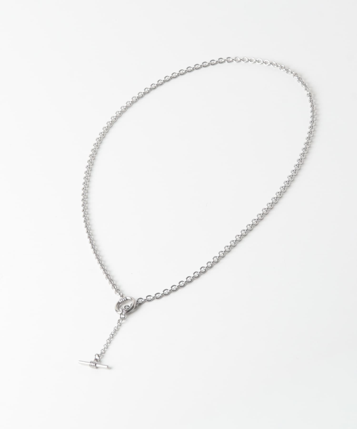 ステンレスラリエットチェーンネックレス シルバー One