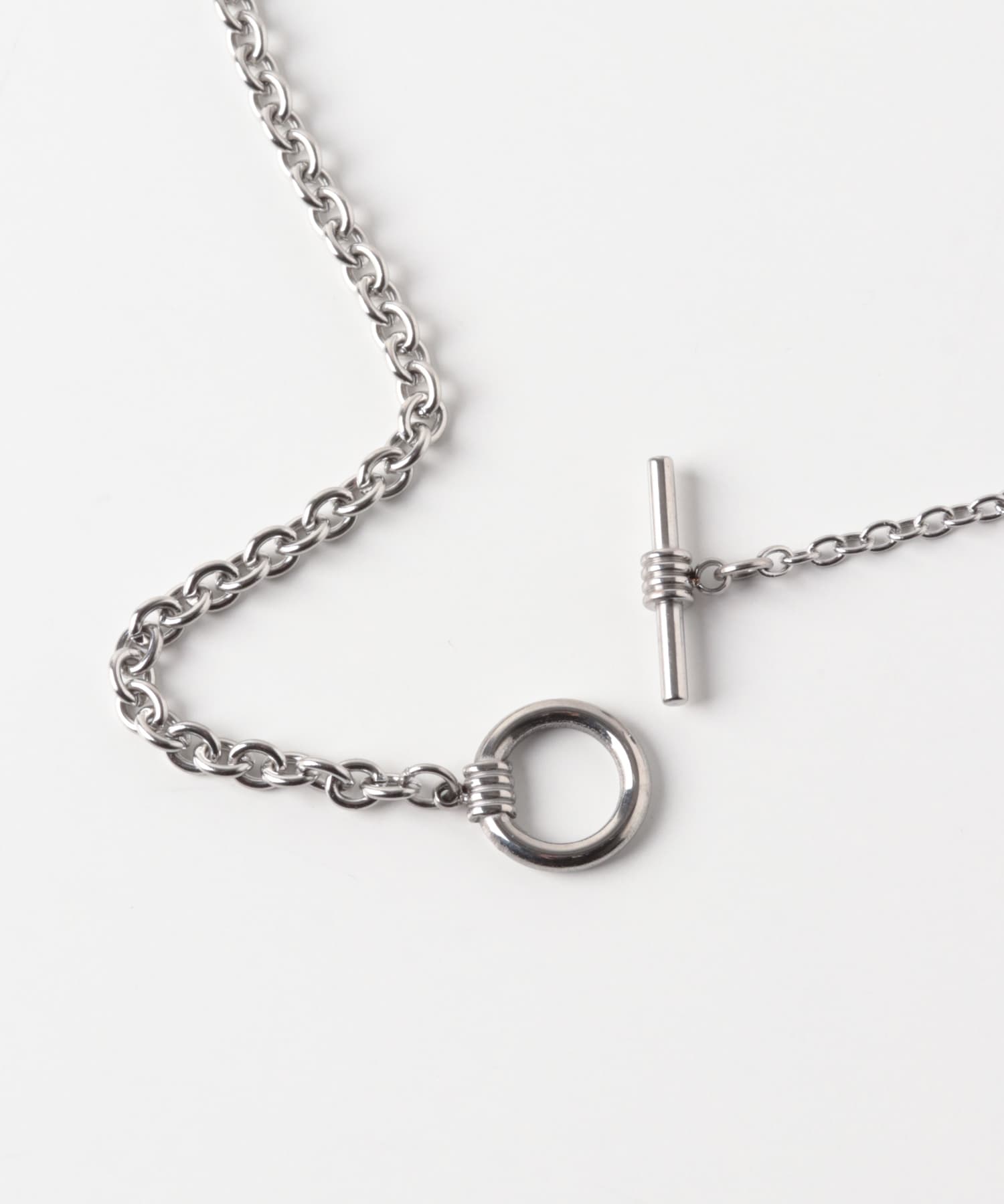 ステンレスラリエットチェーンネックレス シルバー One