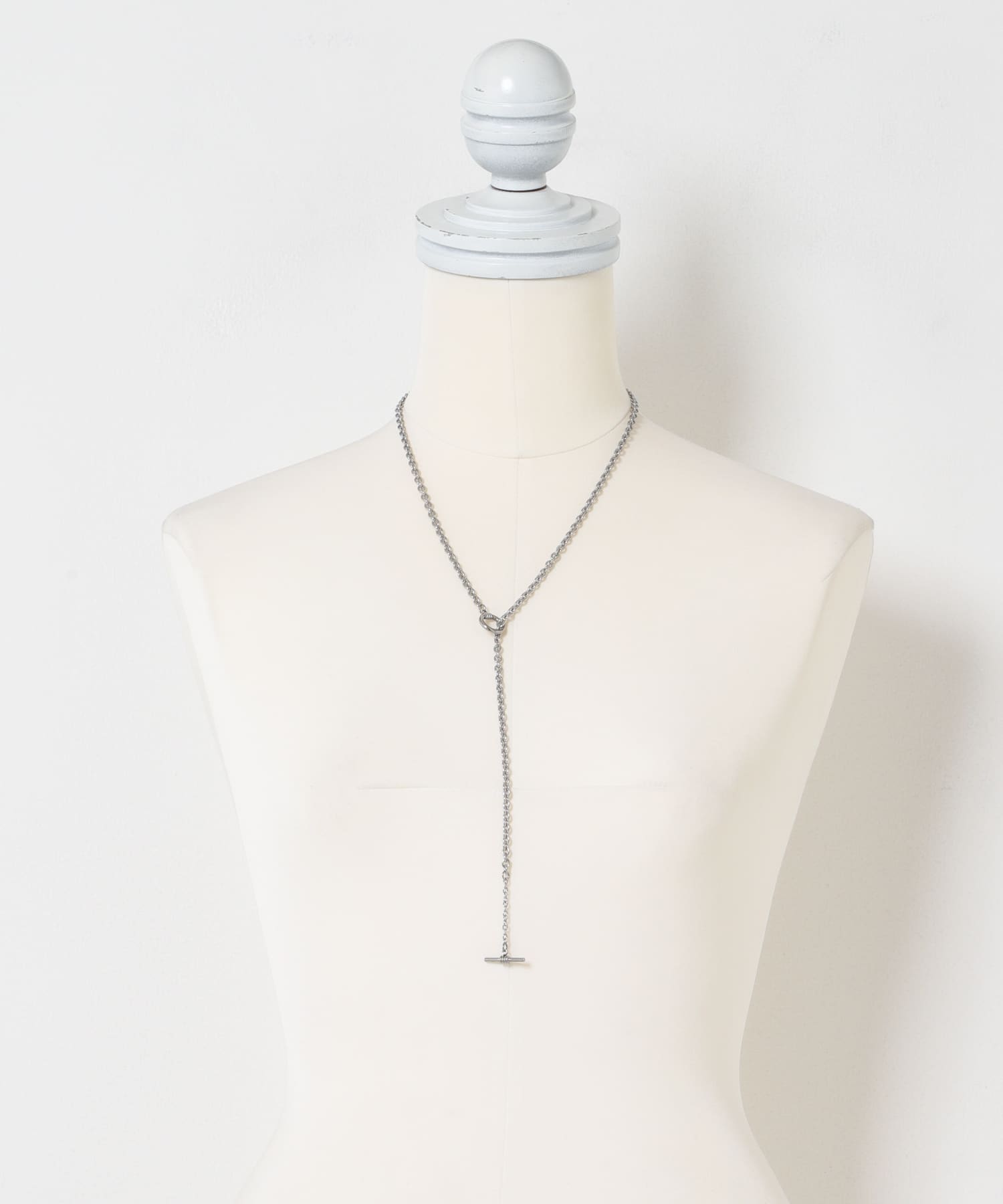 ステンレスラリエットチェーンネックレス シルバー One