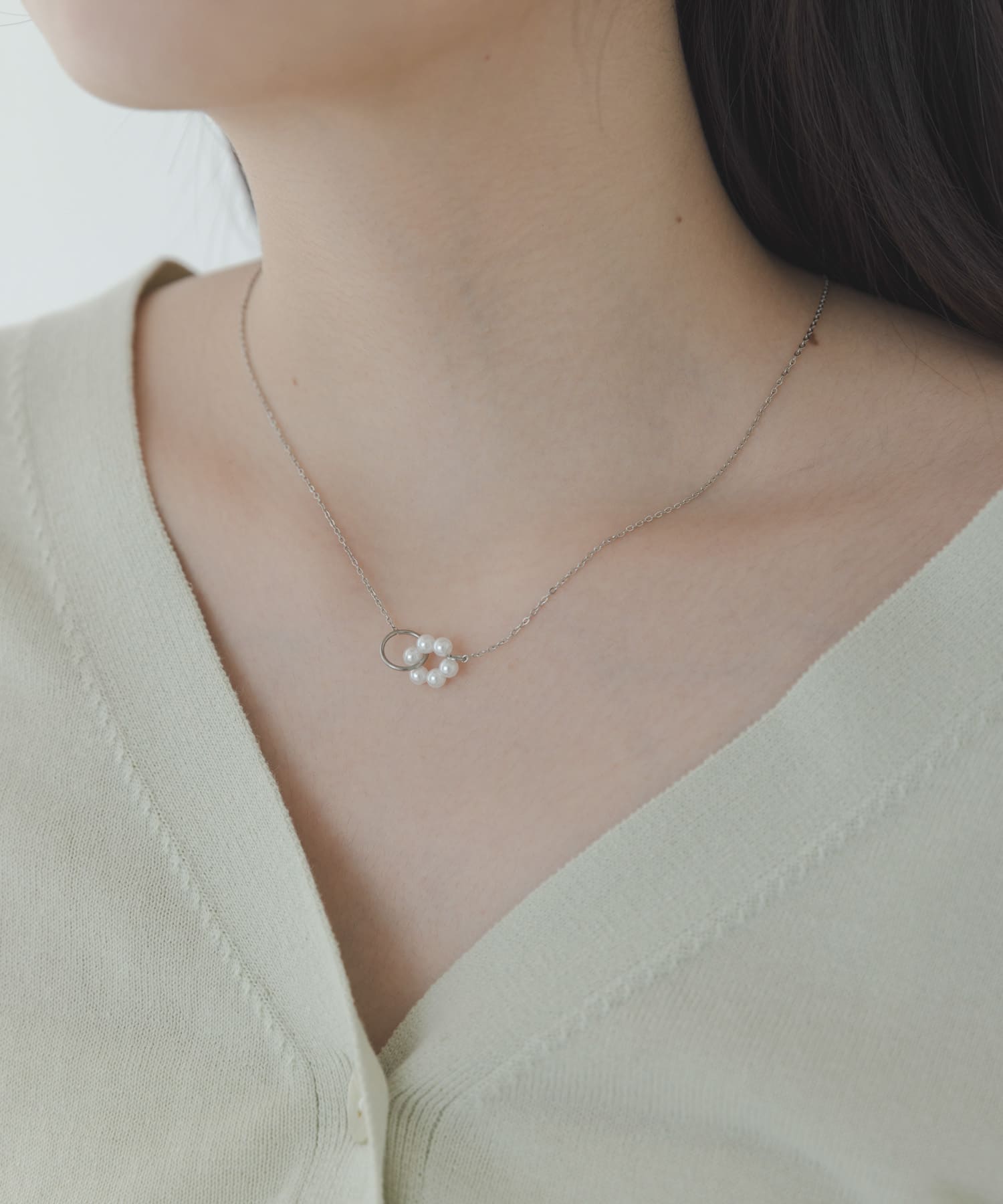 ステンレスリングモチーフネックレス シルバー One