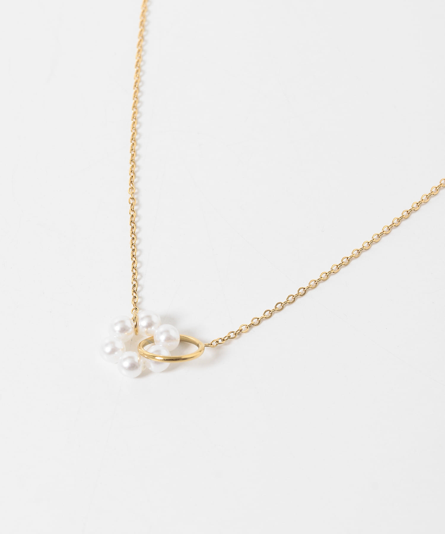 ステンレスリングモチーフネックレス ゴールド One