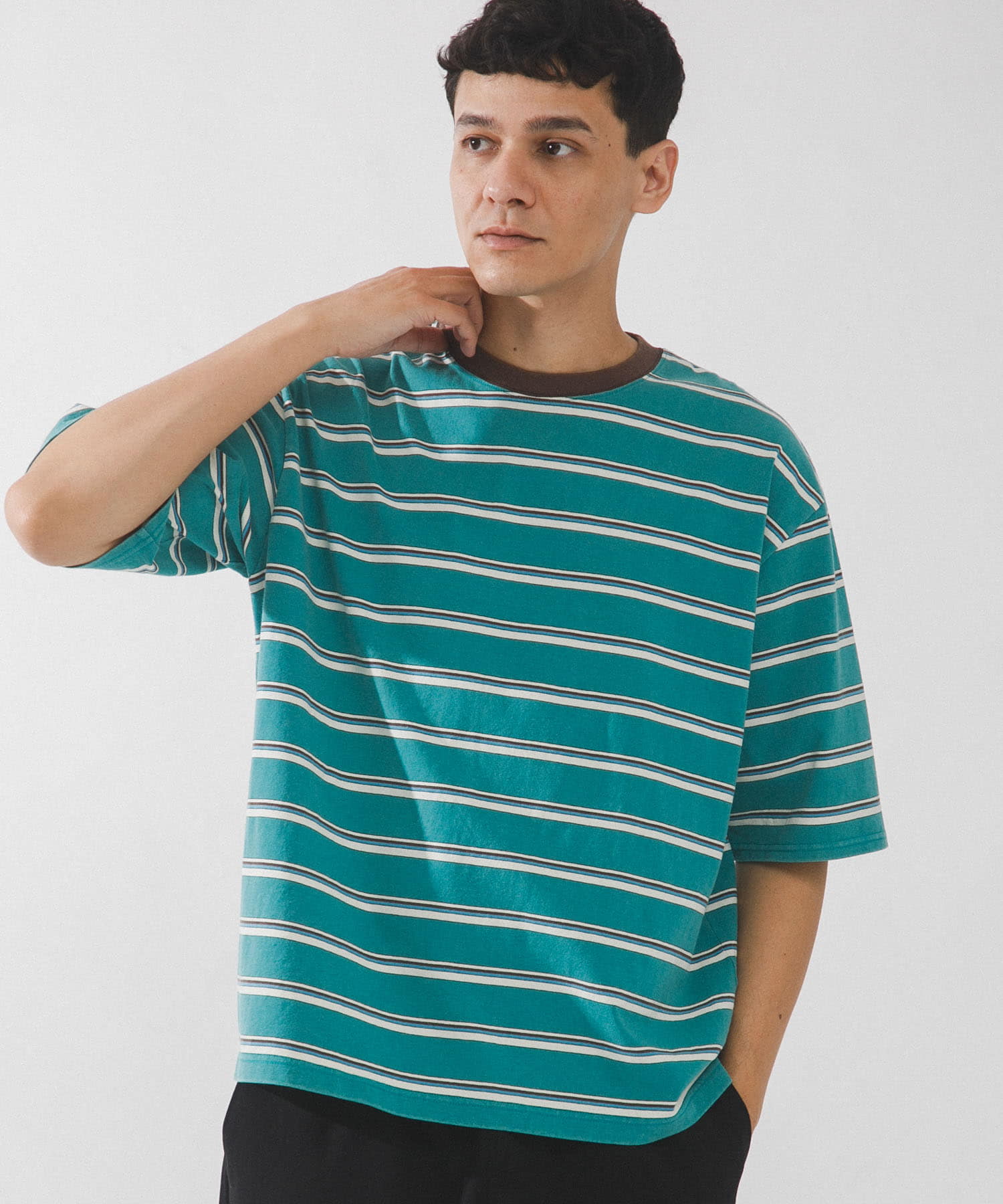 マルチボーダーショートスリーブTシャツ