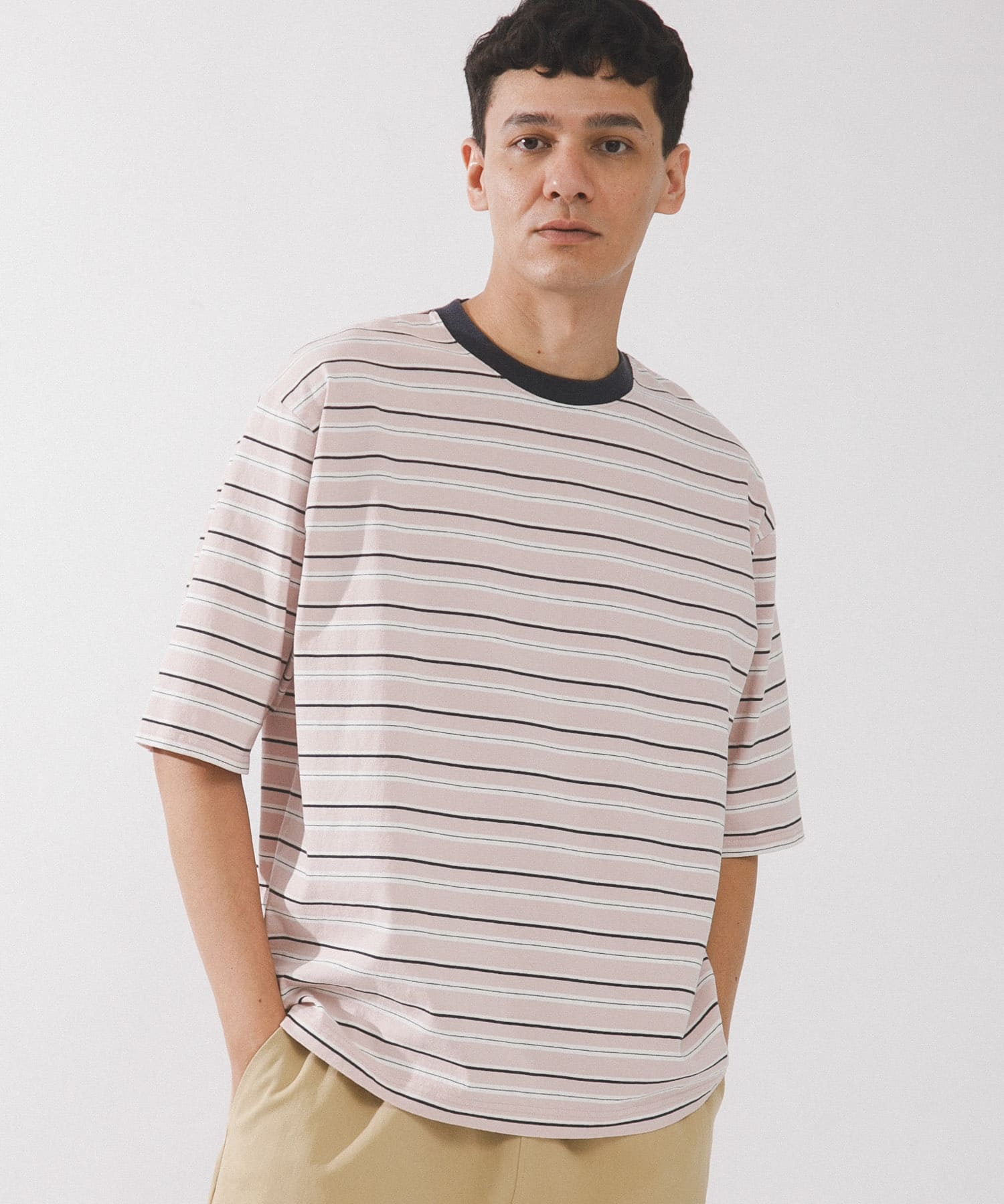 マルチボーダーショートスリーブTシャツ