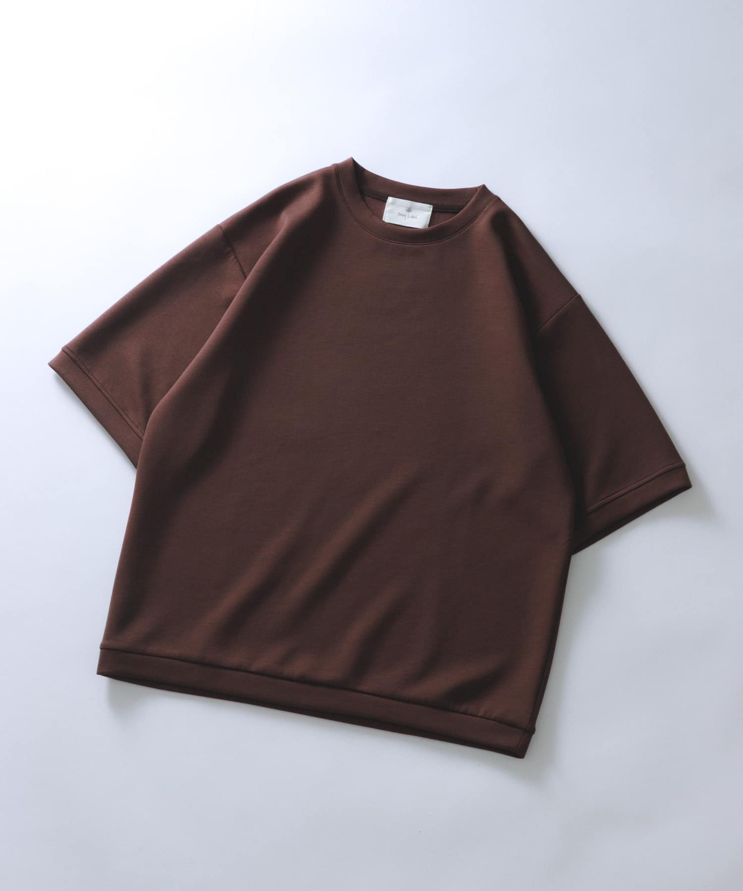 シルキーダンボールニットTシャツ ブラウン M
