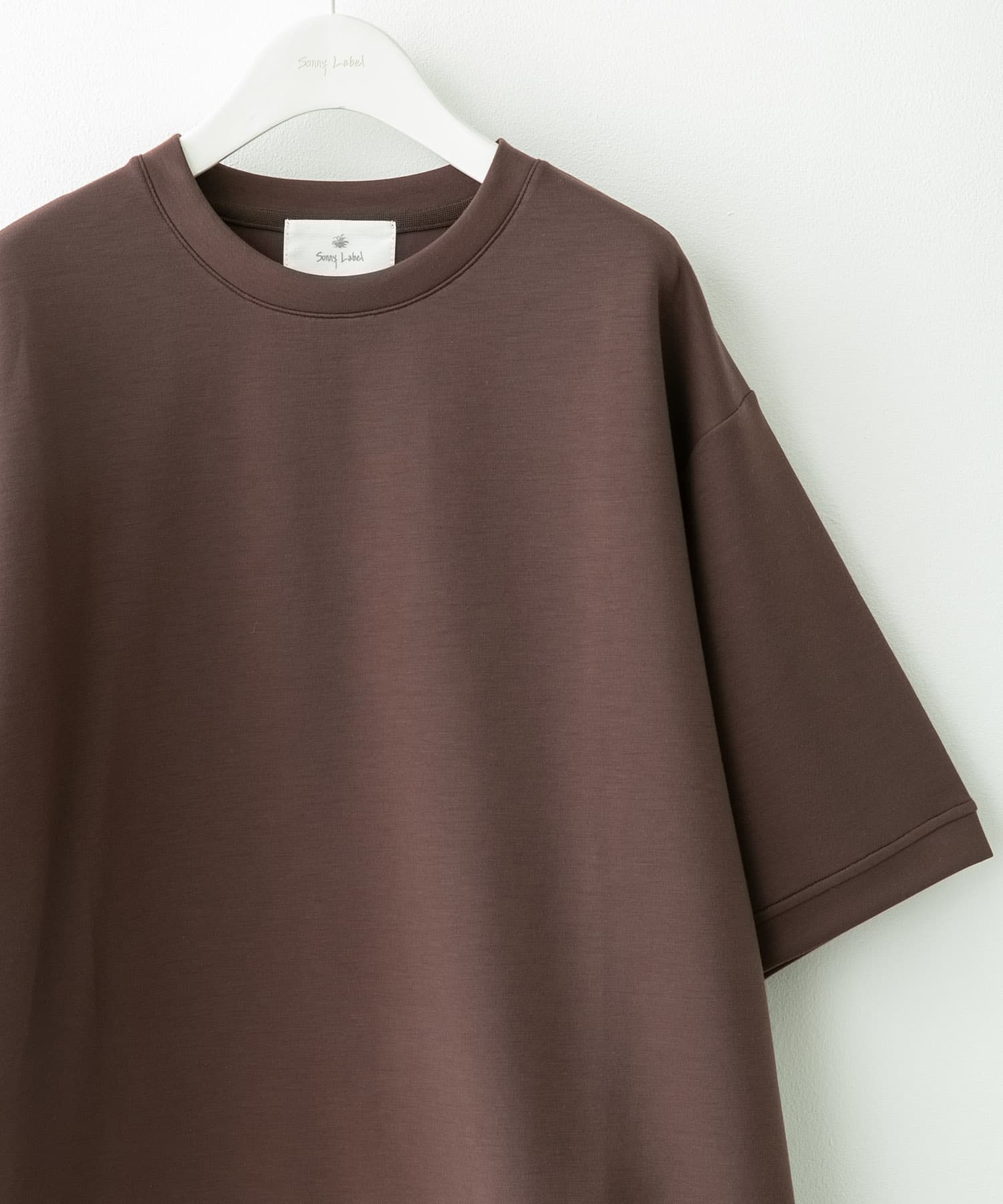 シルキーダンボールニットTシャツ ブラウン M