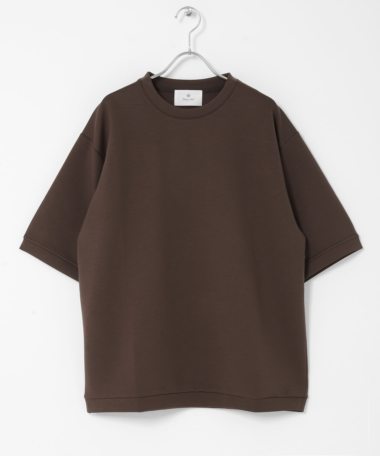 シルキーダンボールニットTシャツ ブラウン M