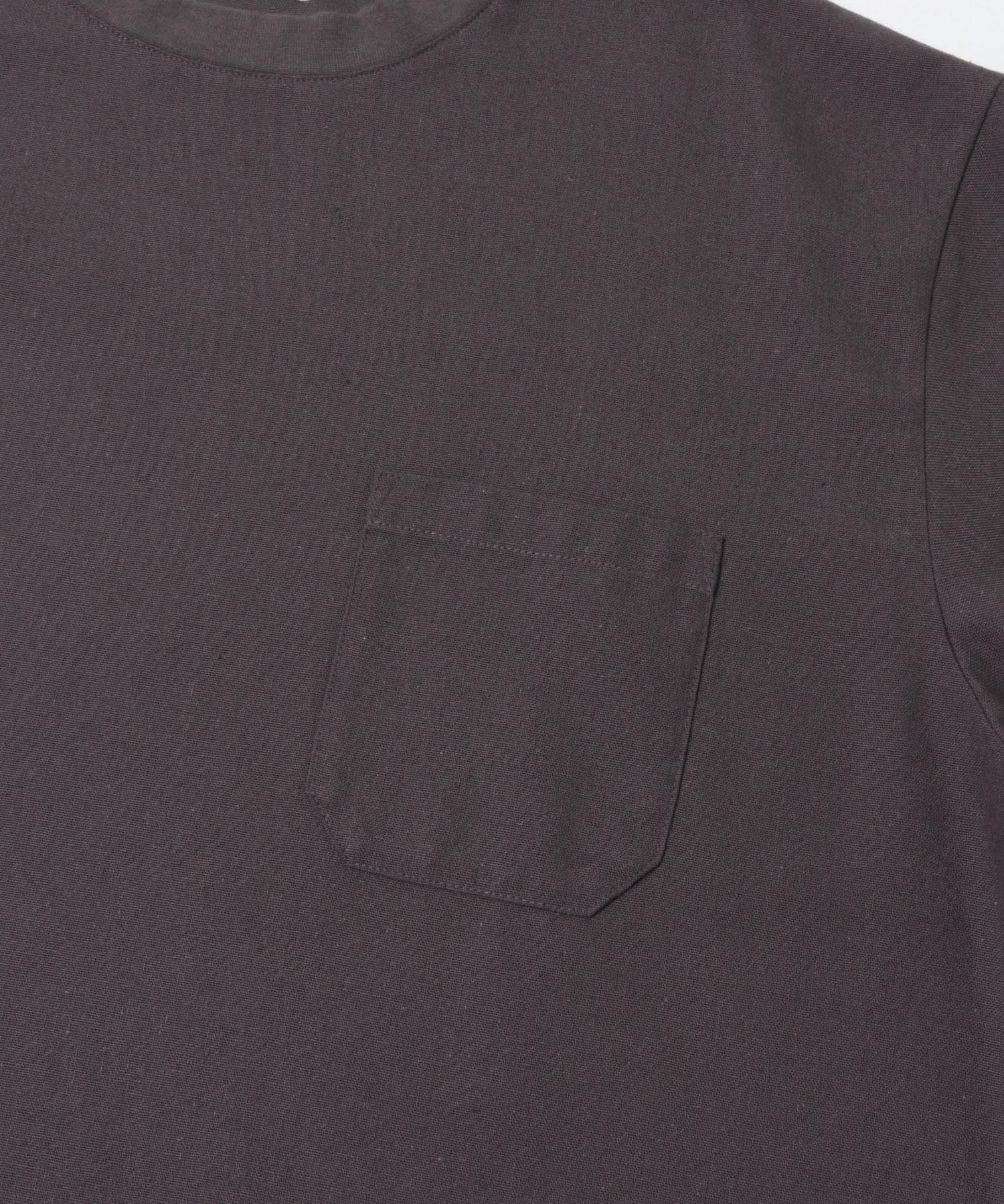 接触冷感リネン混ショートスリーブTシャツ チャコール M