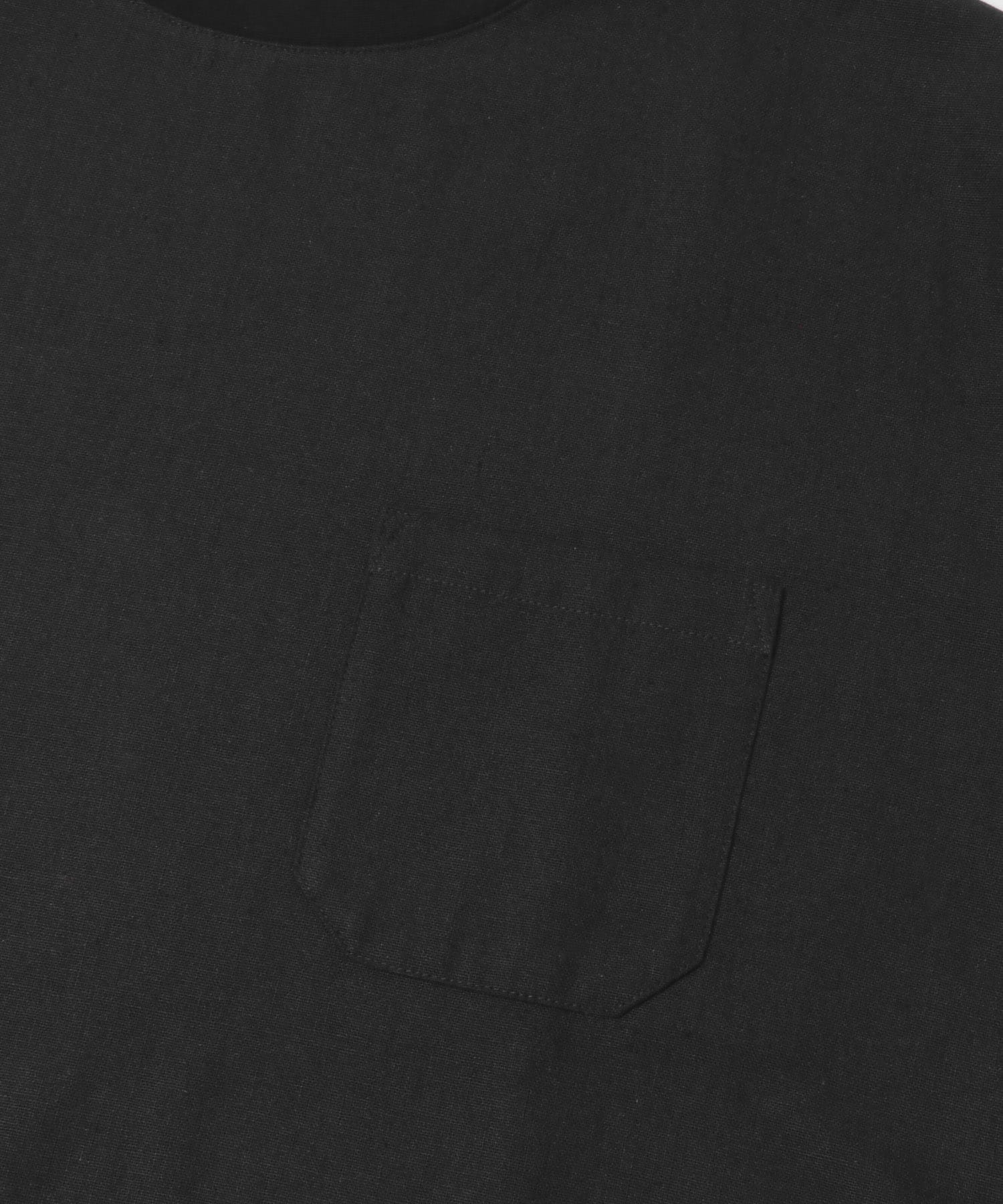 接触冷感リネン混ショートスリーブTシャツ ブラック M