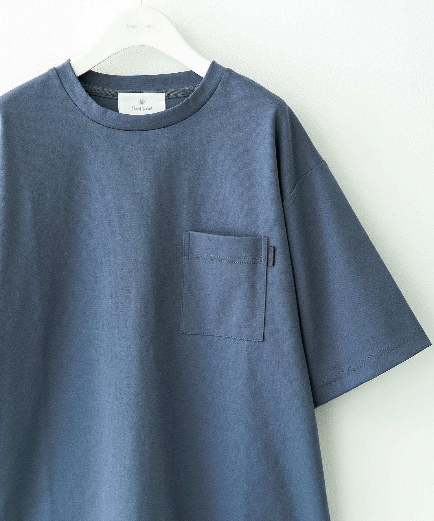ポンチポケット付ショートスリーブTシャツ ブルー M