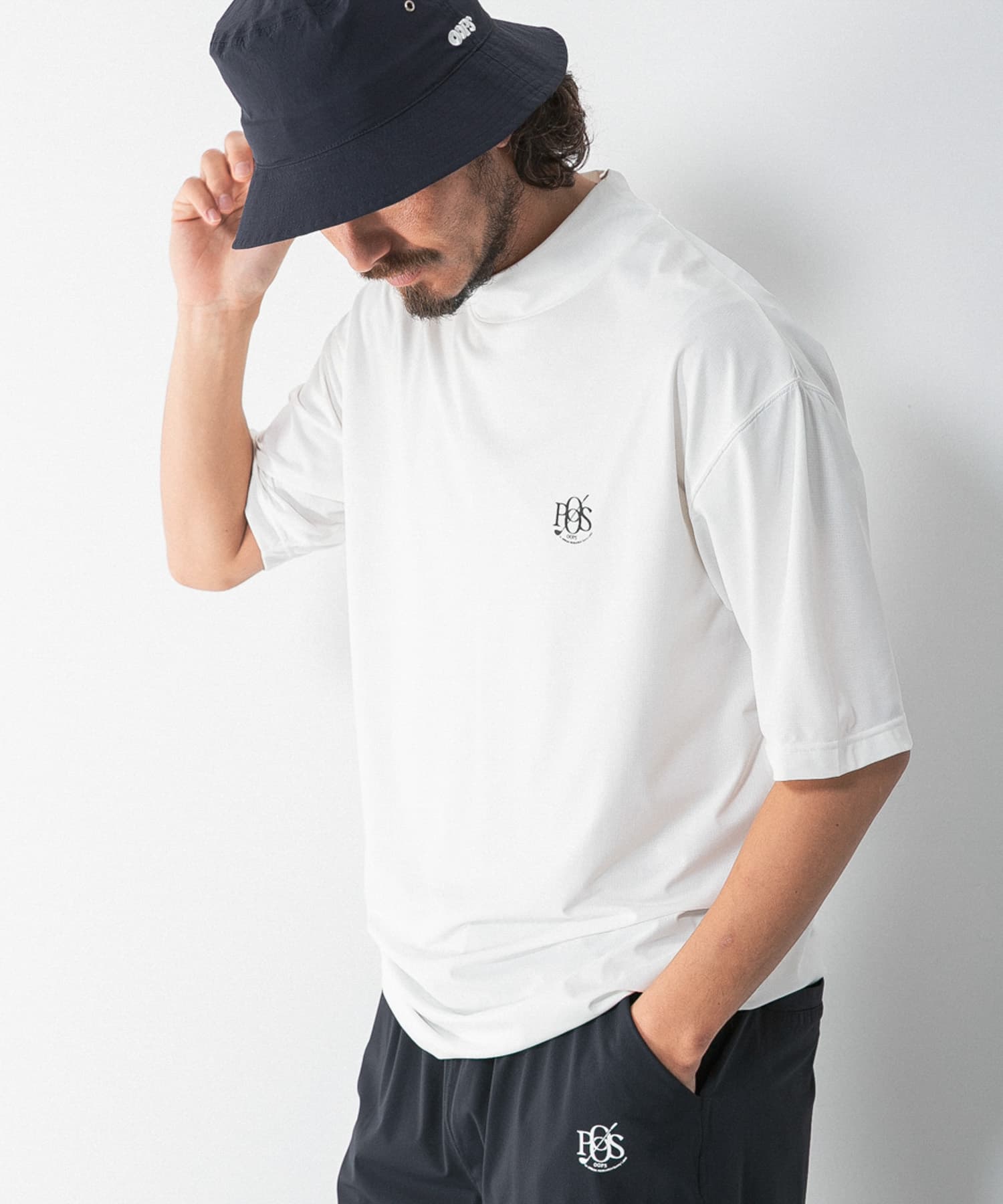 OOPS 吸水速乾モックネックTシャツ(M WHITE): トップス｜URBAN