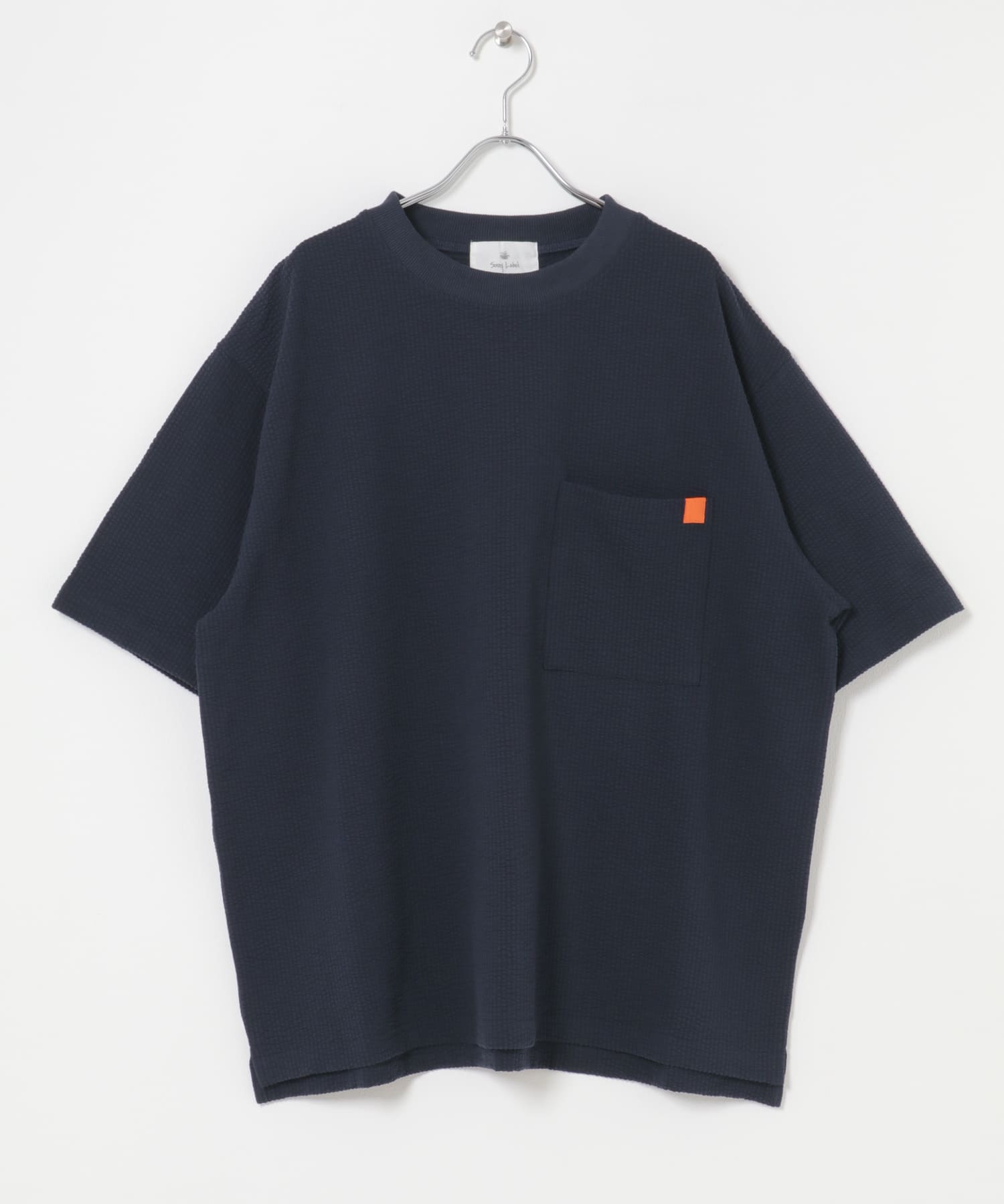 カットシアサッカーショートスリーブTシャツ ネイビー M