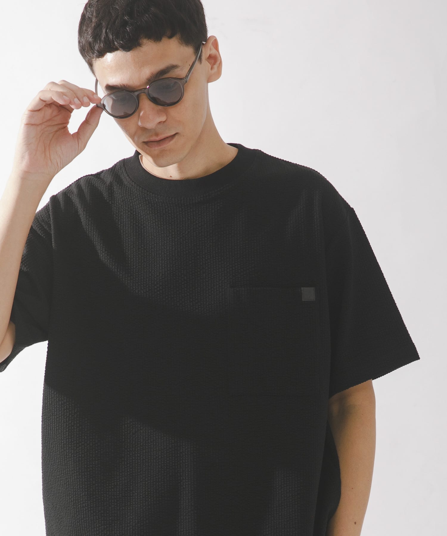 カットシアサッカーショートスリーブTシャツ