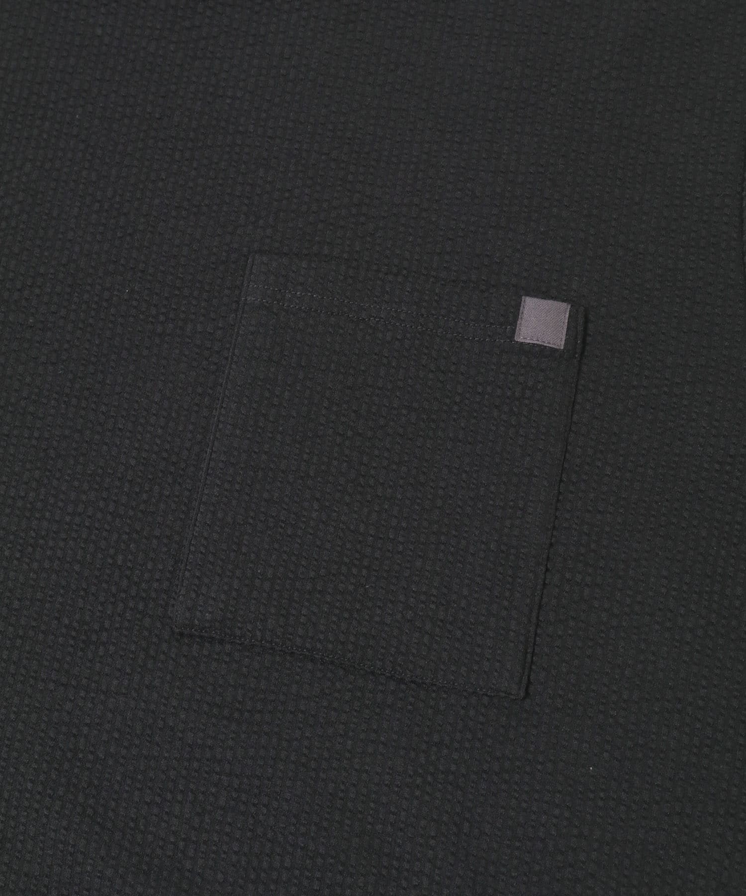 カットシアサッカーショートスリーブTシャツ ブラック M